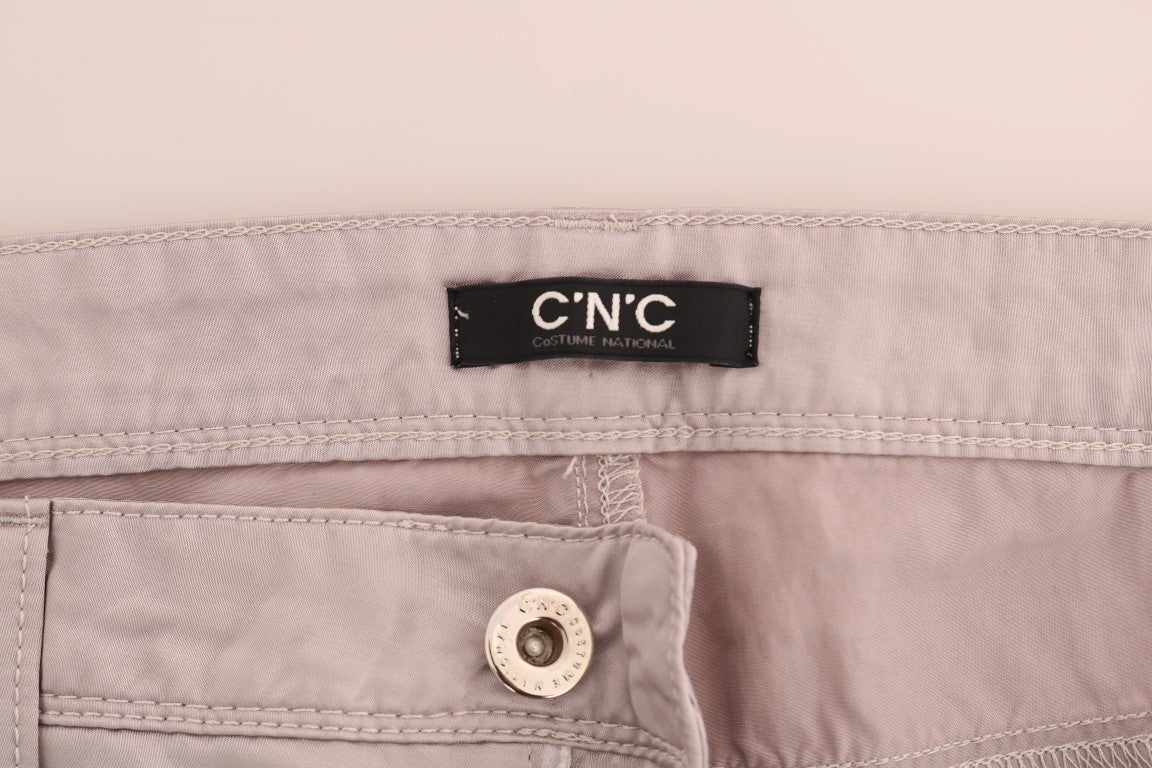 Costume National Beige Cotton Slim Fit Women's Jeans