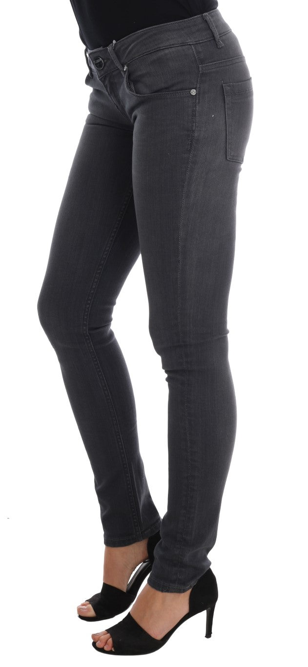Acht Gray Cotton Slim Fit Denim Women's Jeans