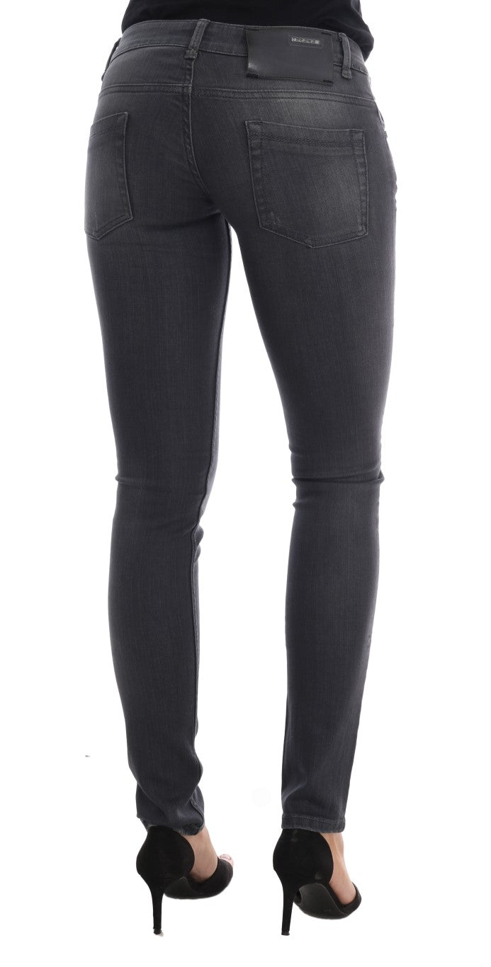 Acht Gray Cotton Slim Fit Denim Women's Jeans