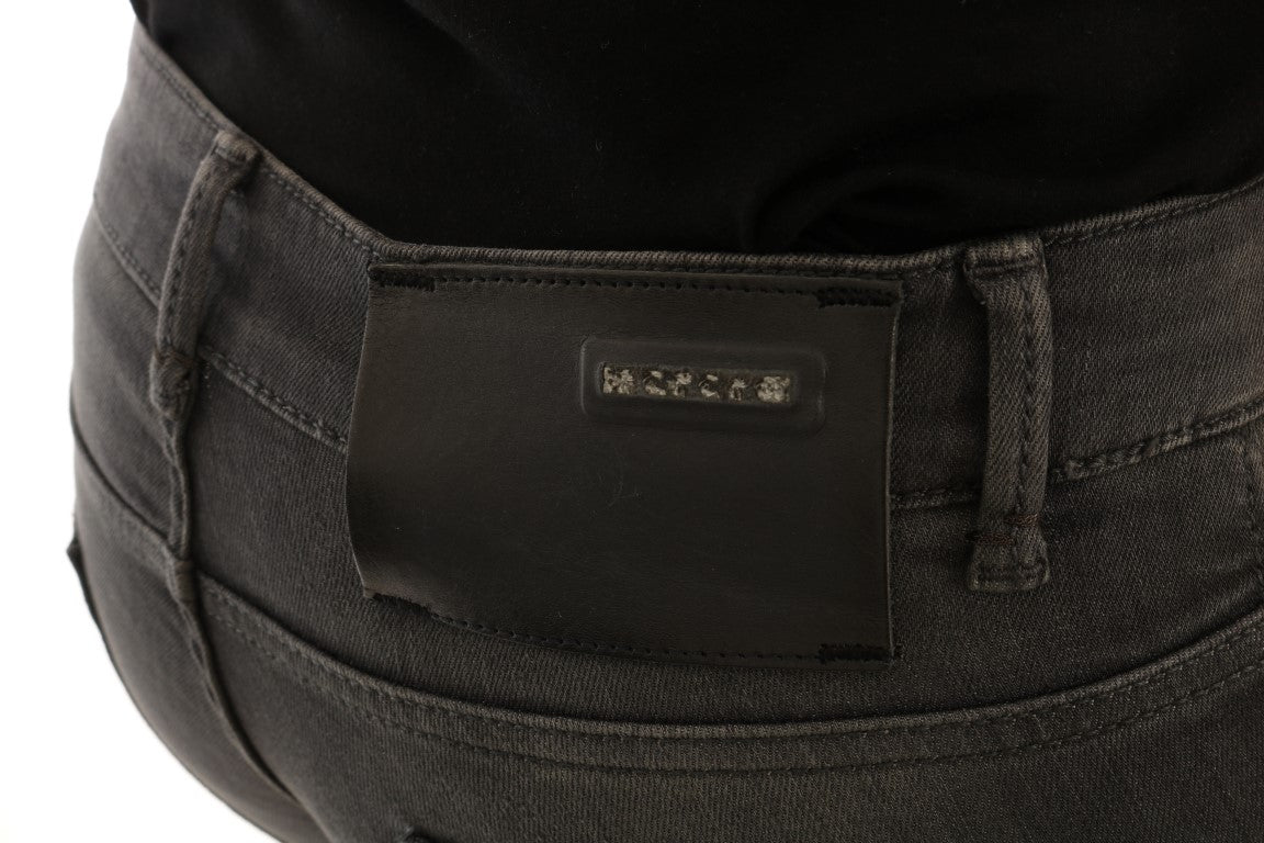 Acht Gray Cotton Slim Fit Denim Women's Jeans