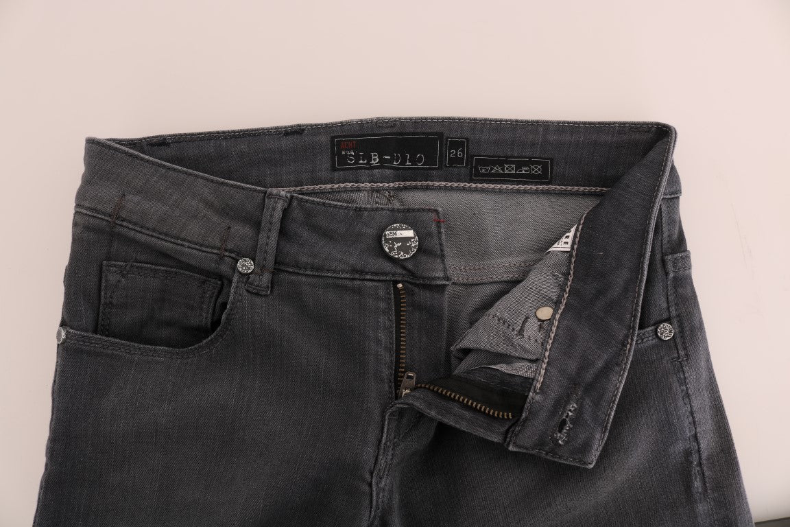 Acht Gray Cotton Slim Fit Denim Women's Jeans