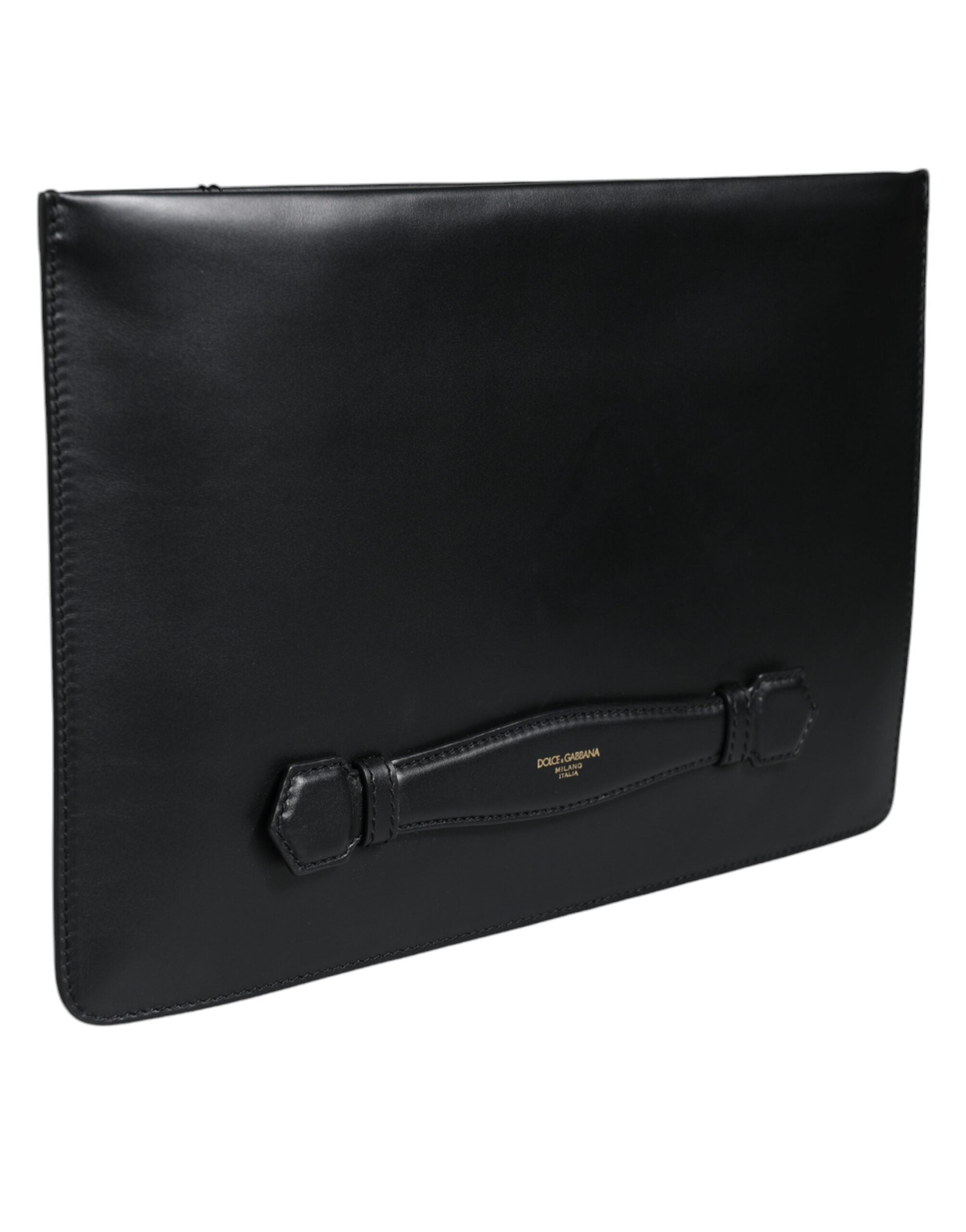 Dolce & Gabbana Black Calfskin Leather Mediterranean Pouch Women's Bag (Pre-Owned)