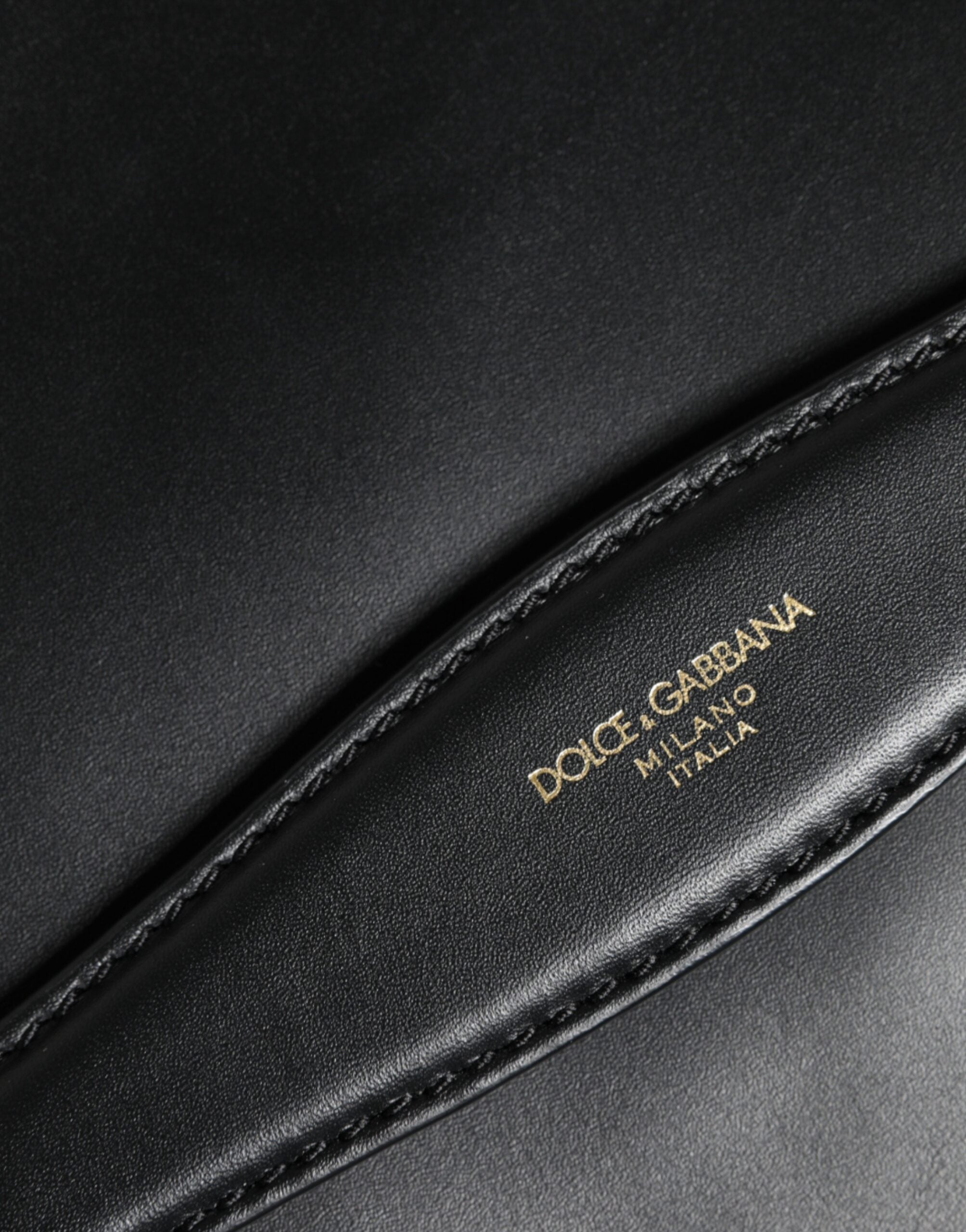 Dolce & Gabbana Black Calfskin Leather Mediterranean Pouch Women's Bag (Pre-Owned)