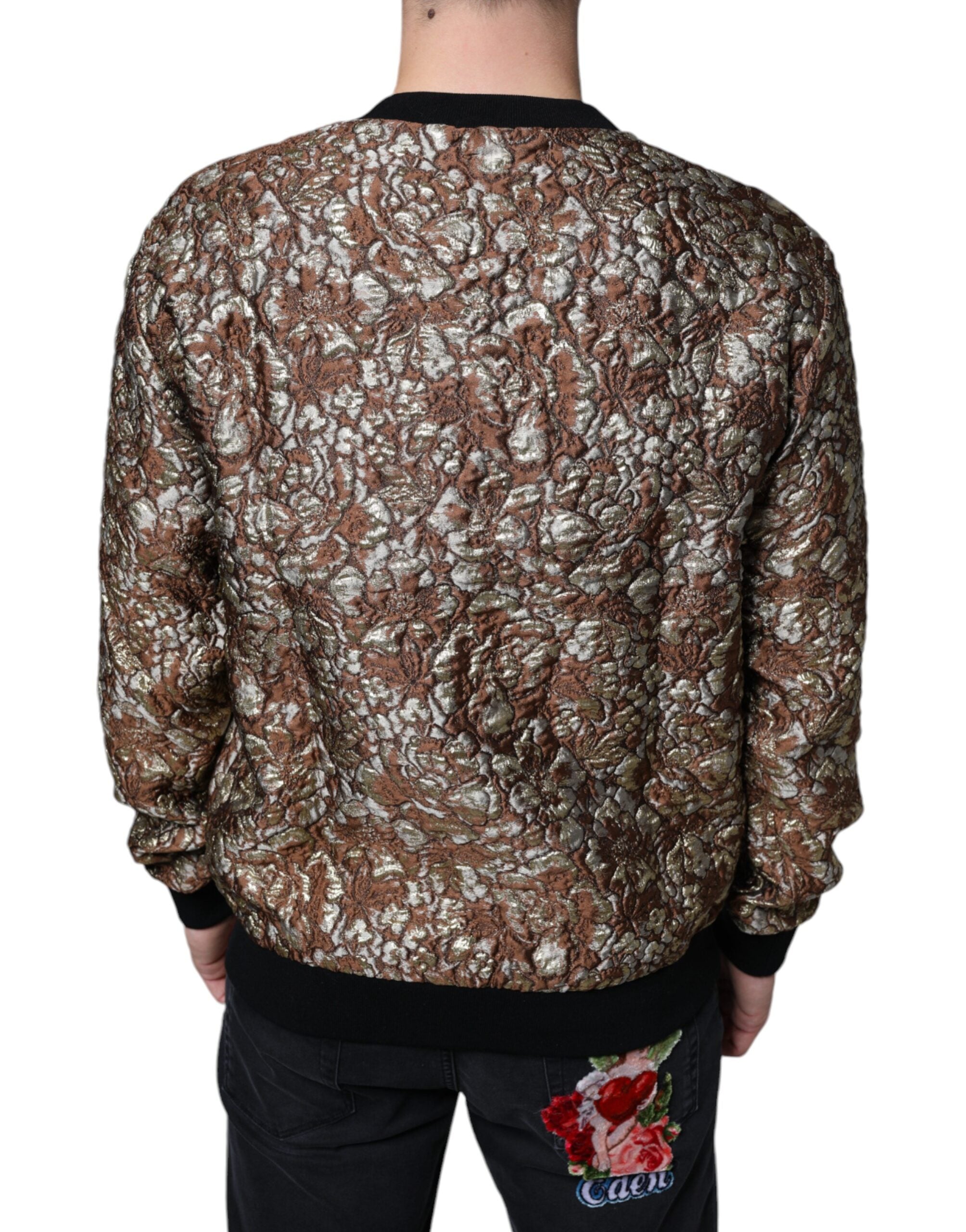 Dolce & Gabbana Brown Jacquard Mambo Pineapple Pullover Men's Sweater (Pre-Owned)