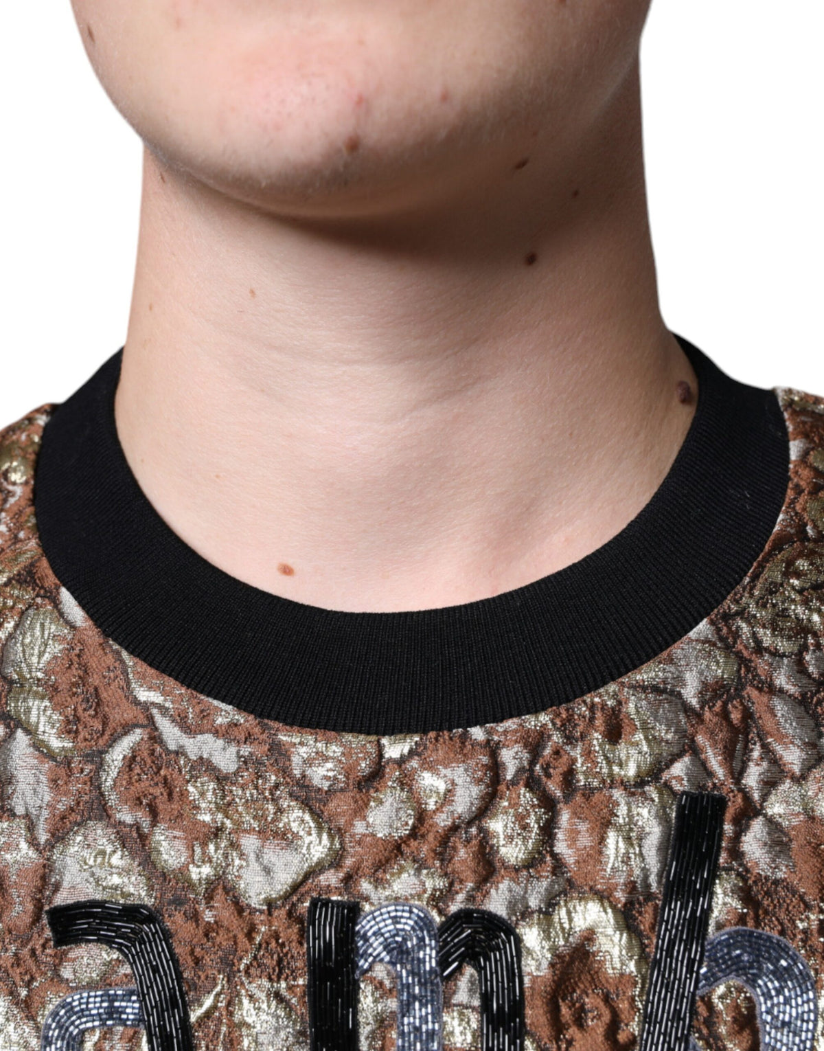 Dolce & Gabbana Brown Jacquard Mambo Pineapple Pullover Men's Sweater (Pre-Owned)