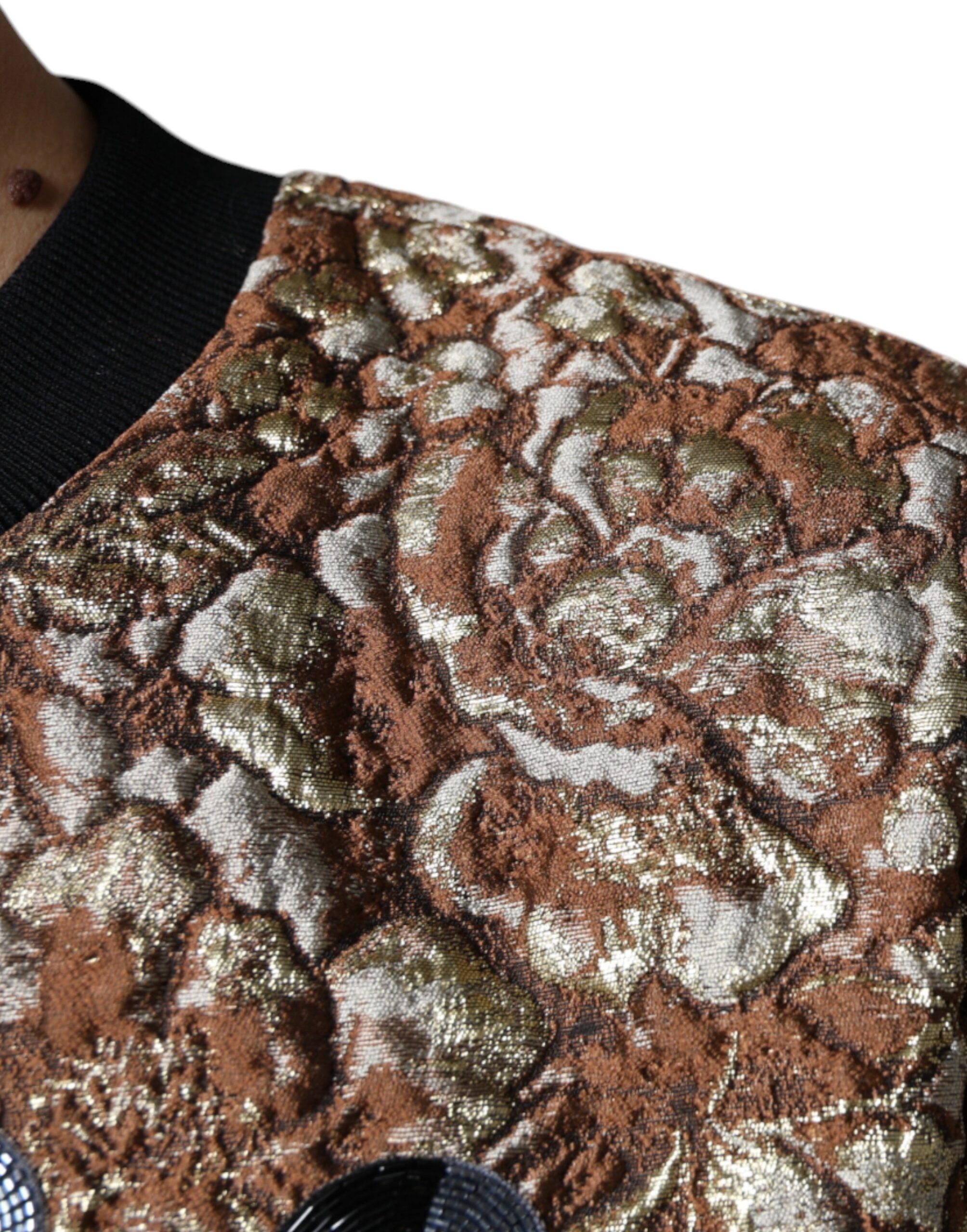 Dolce & Gabbana Brown Jacquard Mambo Pineapple Pullover Men's Sweater (Pre-Owned)