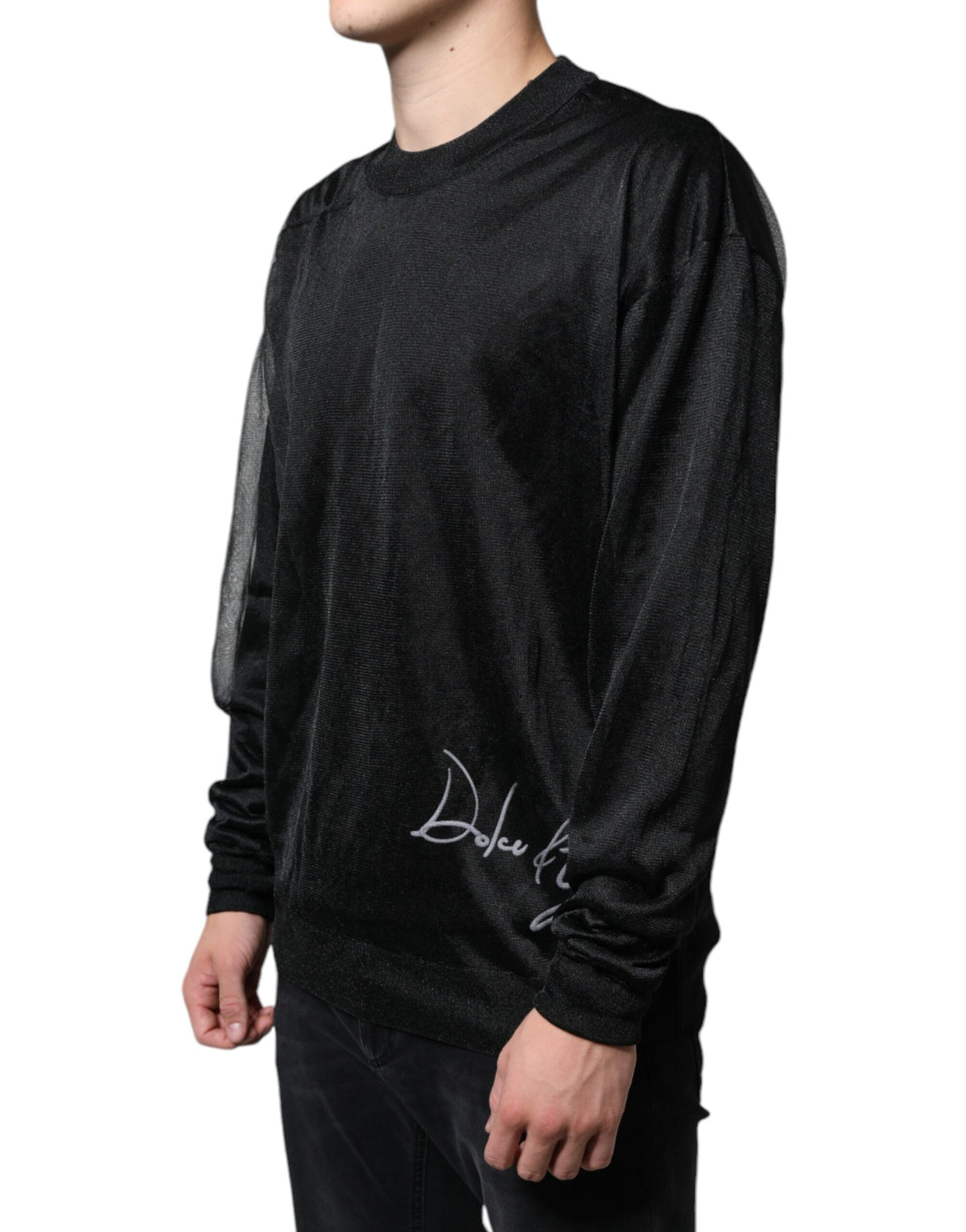 Dolce & Gabbana Black Polyester Pullover Sweatshirt Men's Sweater (Pre-Owned)