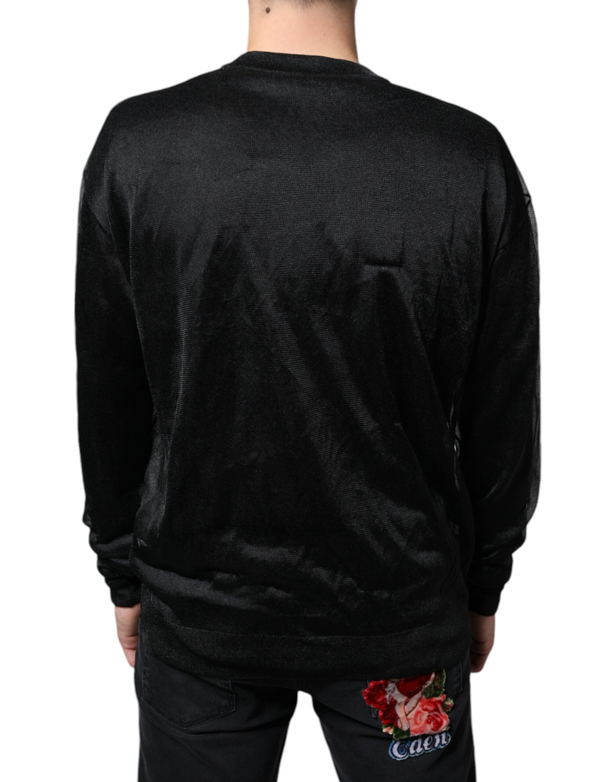 Dolce & Gabbana Black Polyester Pullover Sweatshirt Men's Sweater (Pre-Owned)