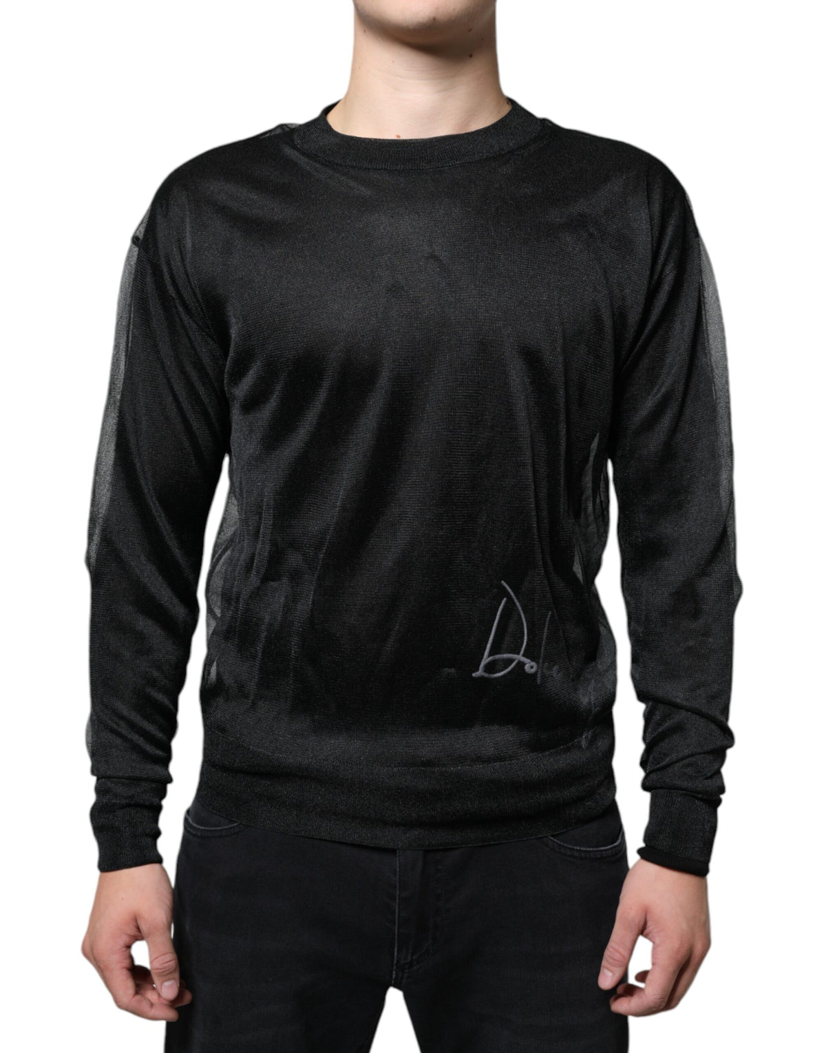 Dolce & Gabbana Black Polyester Pullover Sweatshirt Men's Sweater (Pre-Owned)