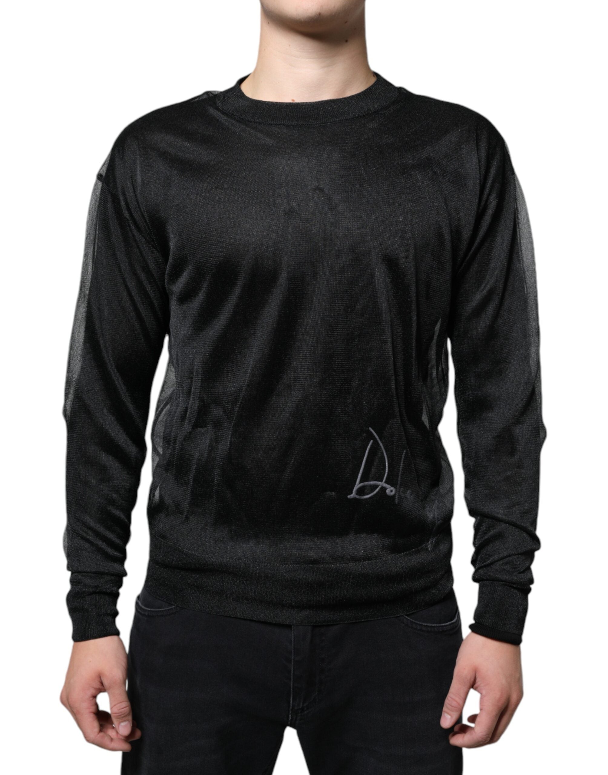 Dolce & Gabbana Black Polyester Pullover Sweatshirt Men's Sweater (Pre-Owned)