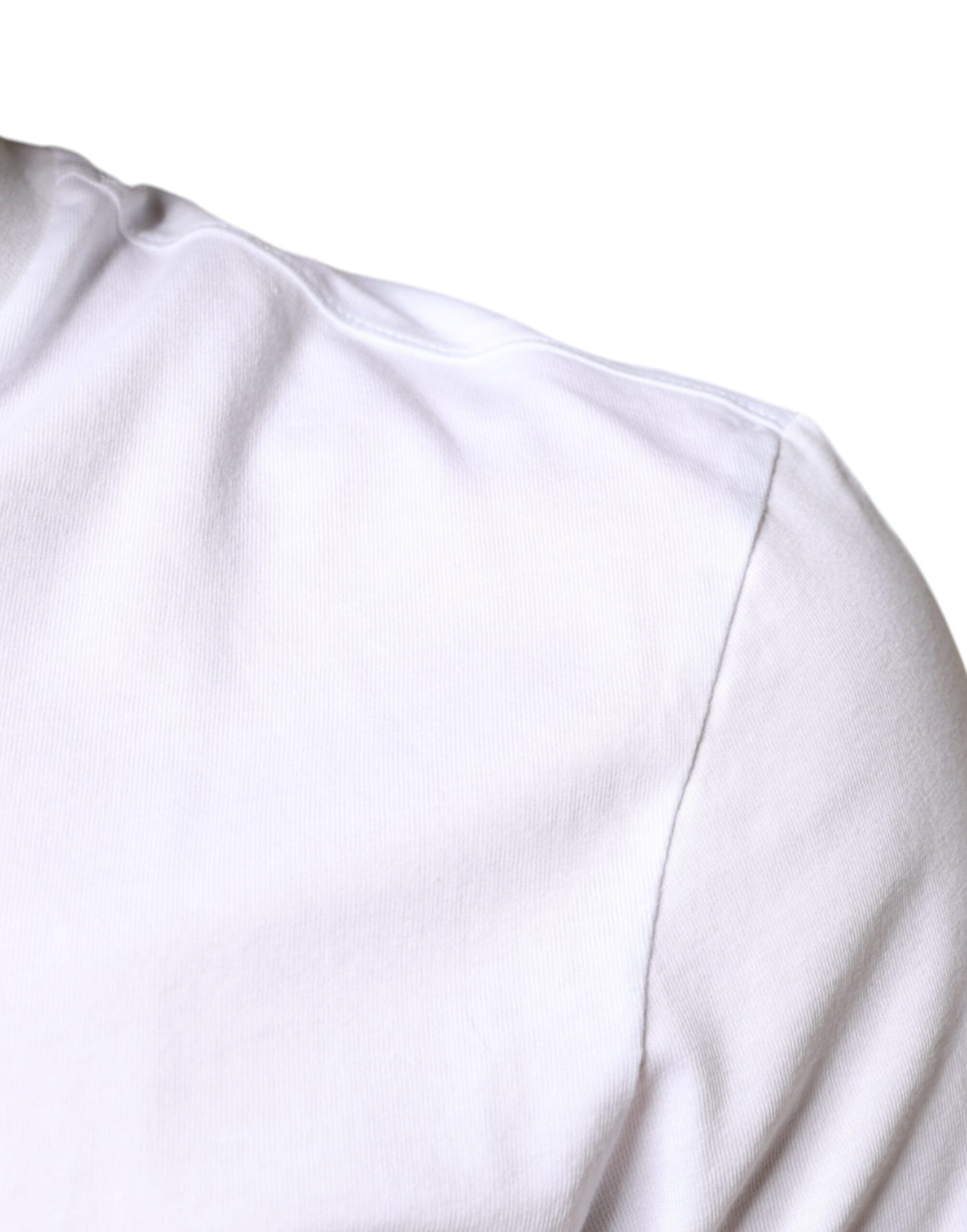 Dolce & Gabbana White Cotton DG Applique Casual Men's T-shirt
