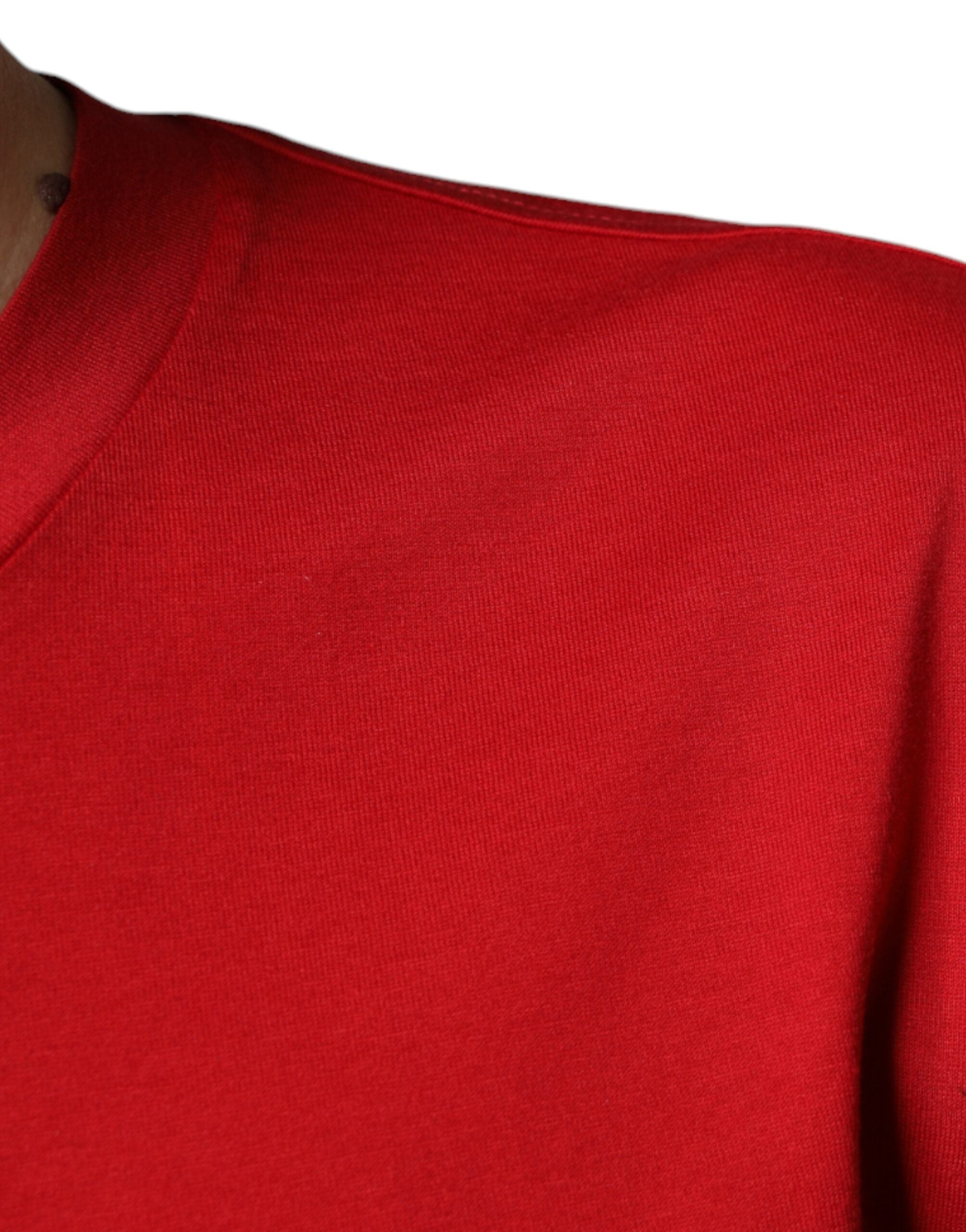 Dolce & Gabbana Red Cotton DG Logo Print Crew Neck Men's T-shirt