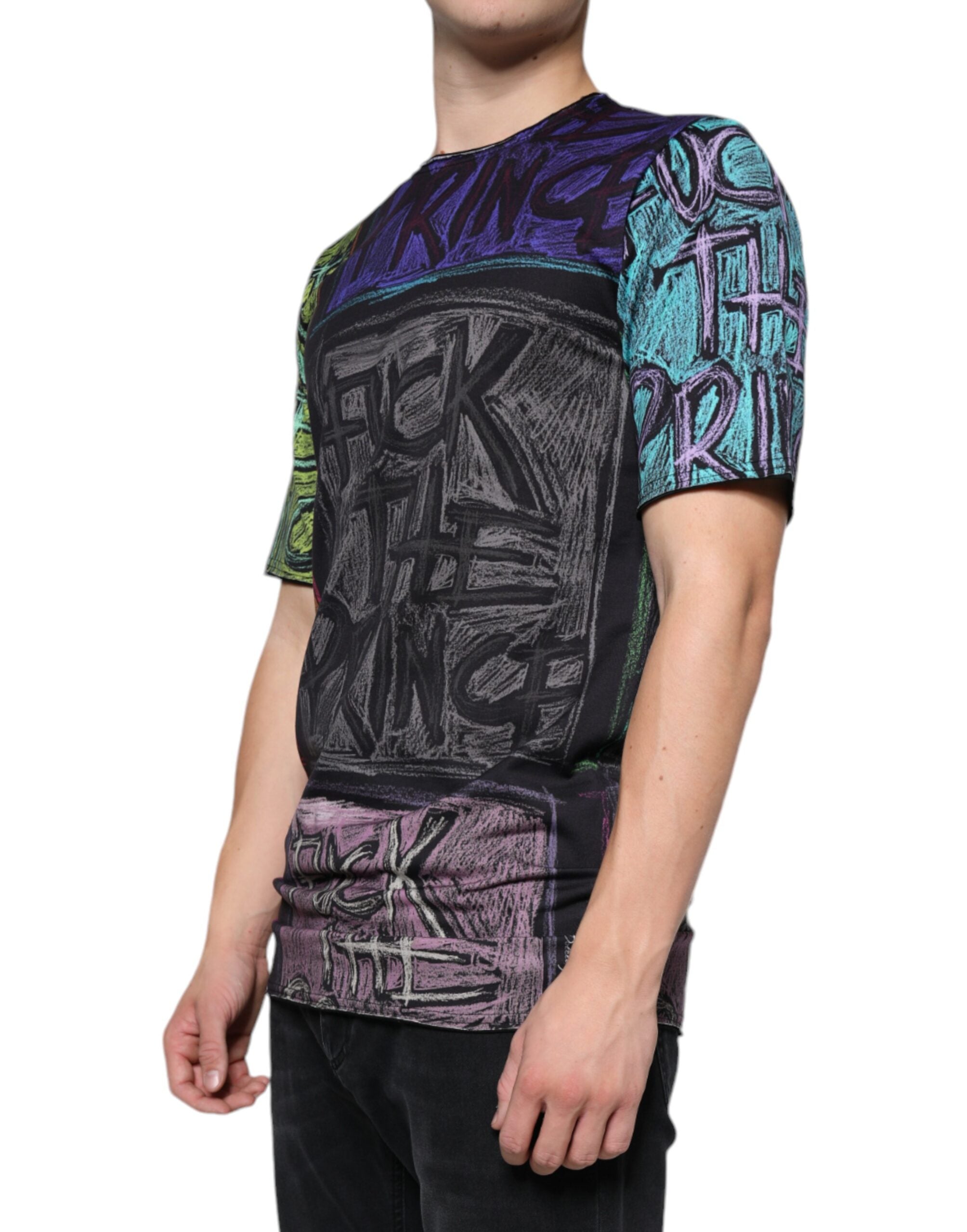 Dolce & Gabbana Multicolor Graphic Print Cotton Men's T-shirt