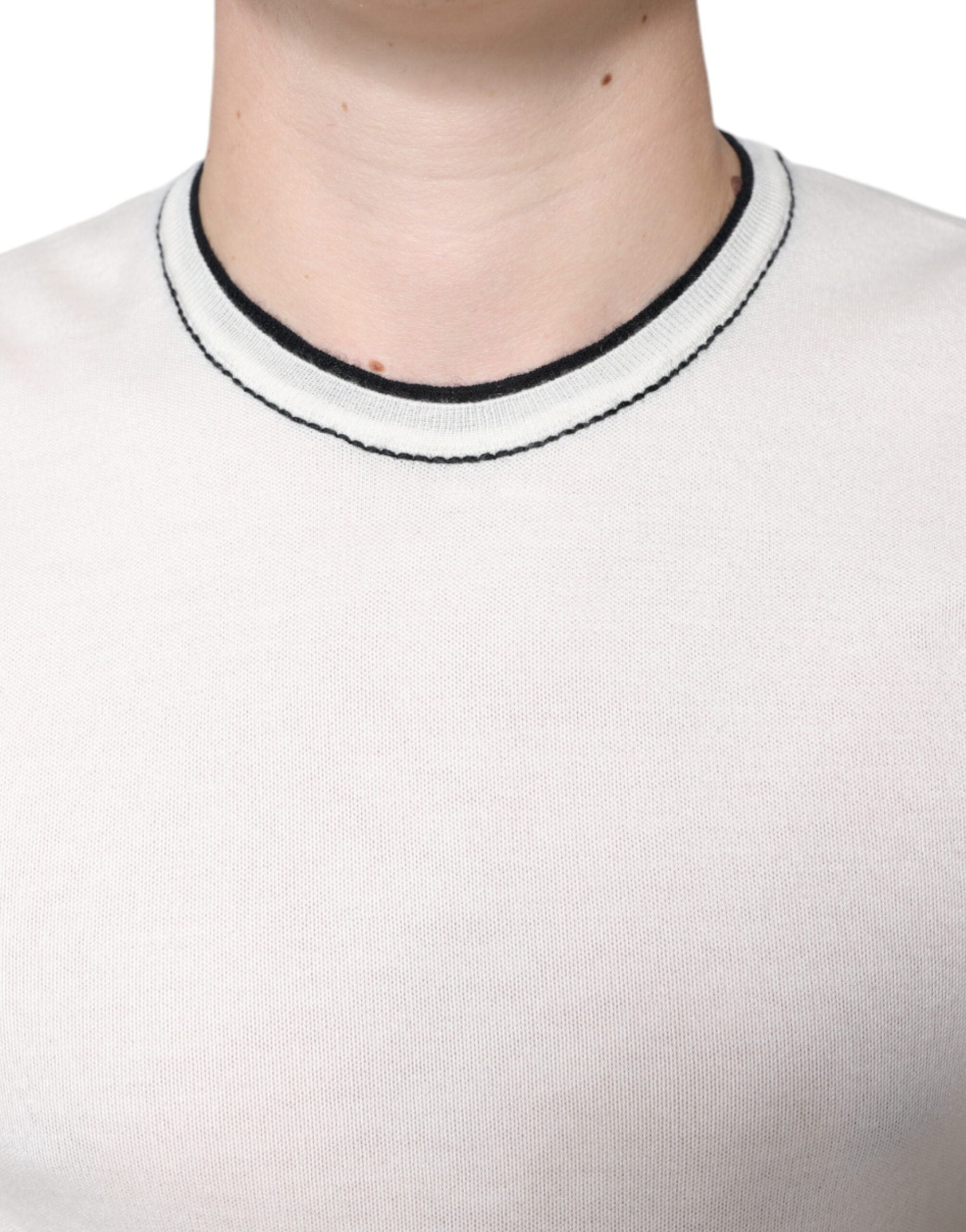 Dolce & Gabbana Off White Cashmere Short Sleeves Men's T-shirt