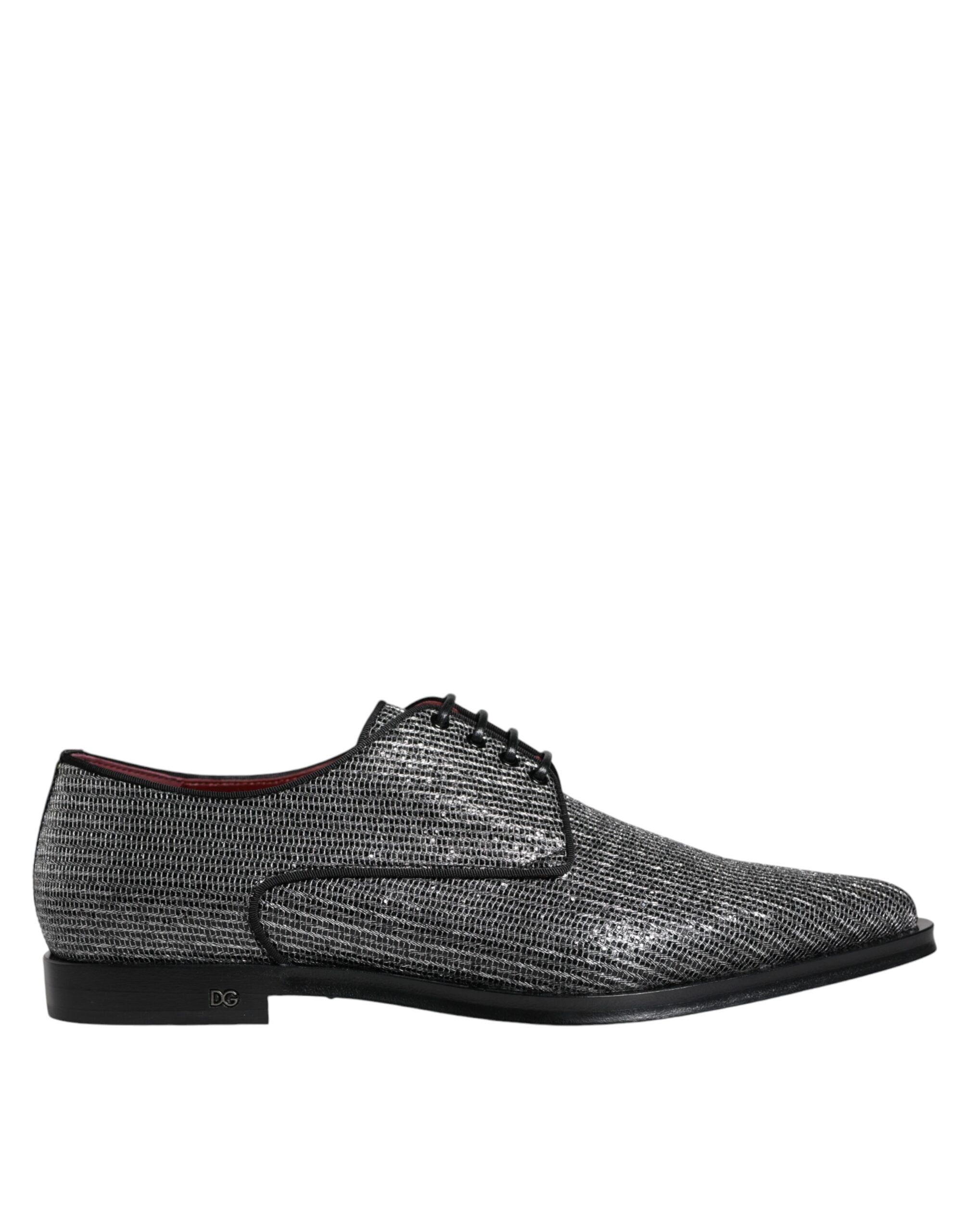 Dolce & Gabbana Silver Polyurethane Derby Formal Dress Men's Shoes Dolce & Gabbana Silver Polyurethane Derby Formal Dress Men's Shoes