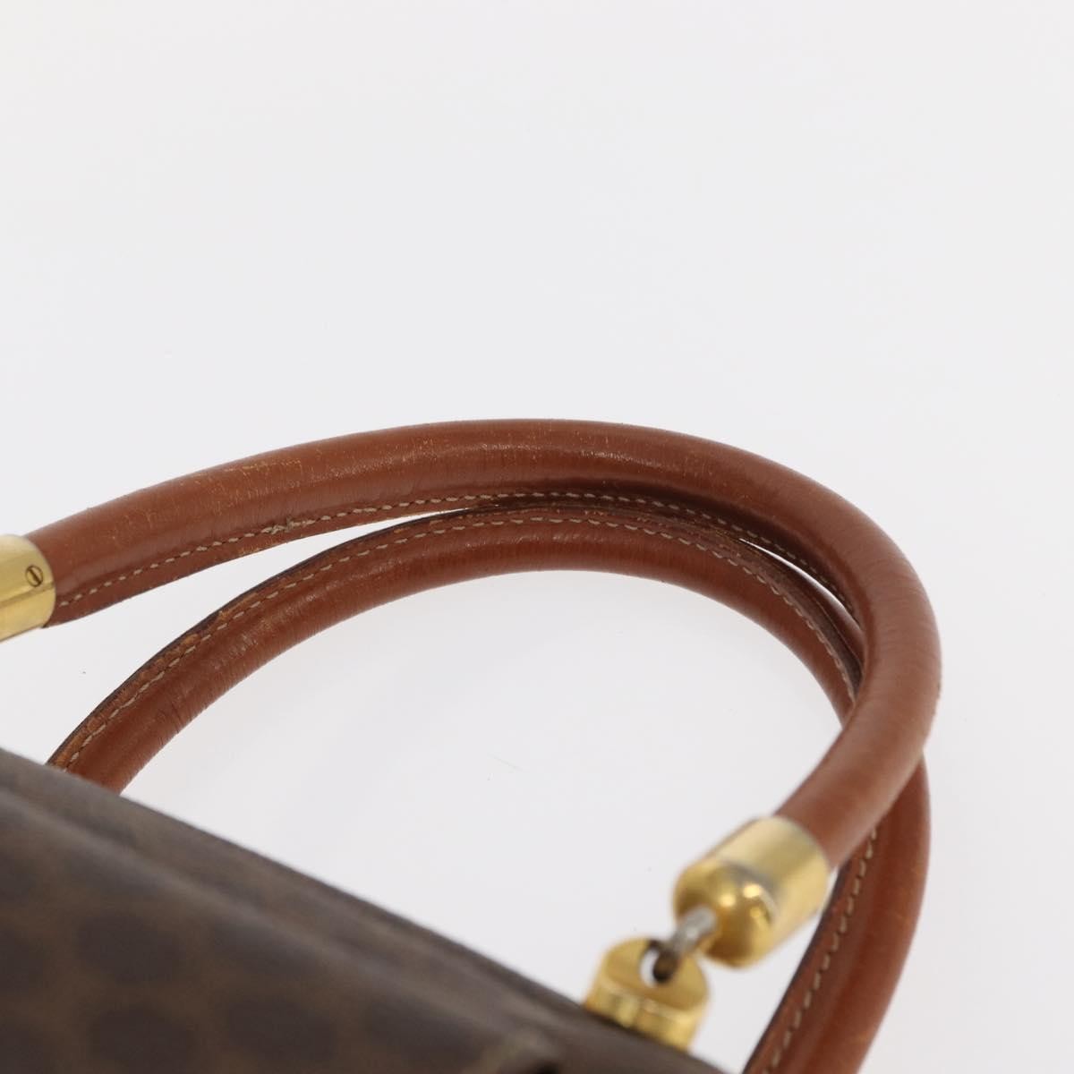 Celine Vintage Macadam Canvas And Leather Brown Canvas Handbag (Pre-Owned)