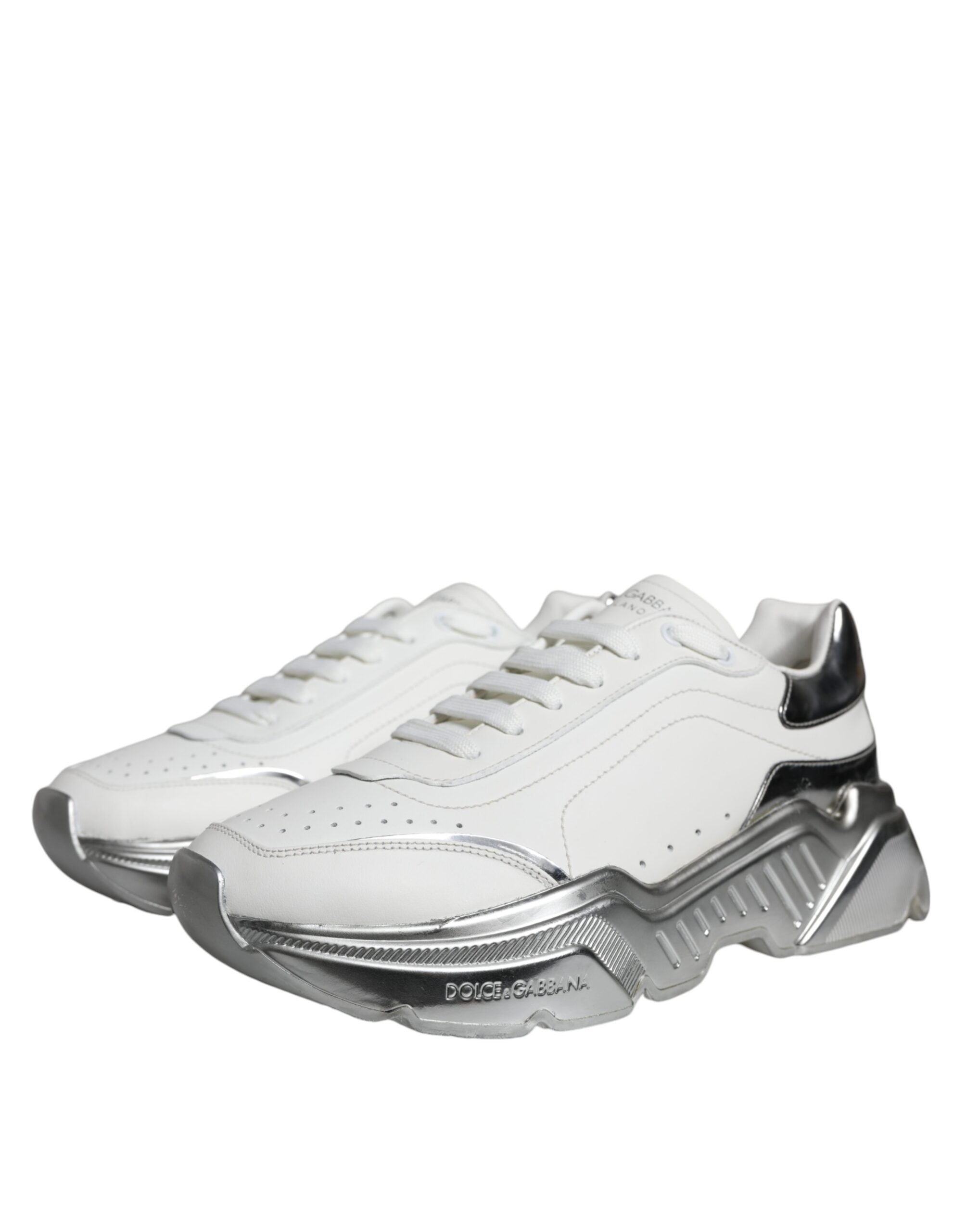 Dolce & Gabbana White Silver Daymaster Low Top Sneakers Men's Shoes (Pre-Owned)