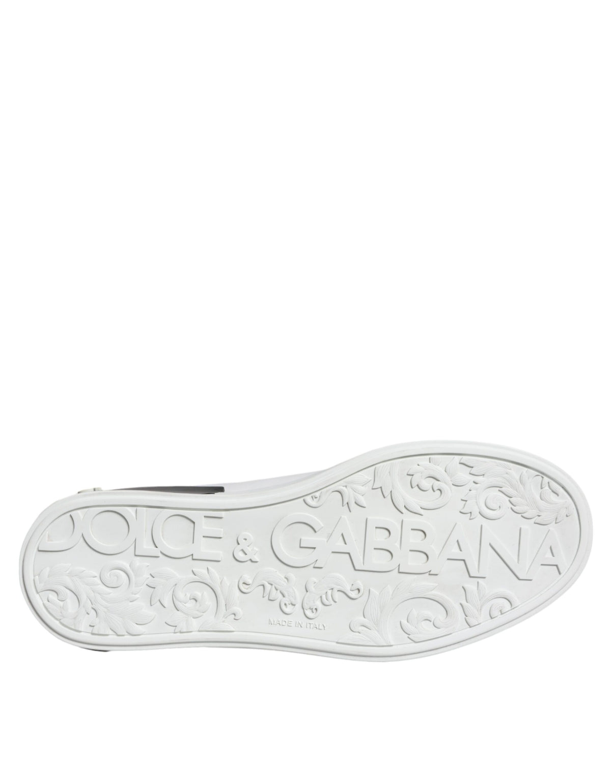 Dolce & Gabbana Black Leather Logo Portofino Sneaker Men's Shoes (Pre-Owned)