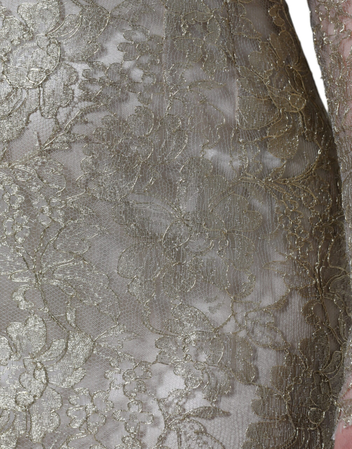 Dolce & Gabbana Gold Floral Lace A-line Sheath Mini Women's Dress