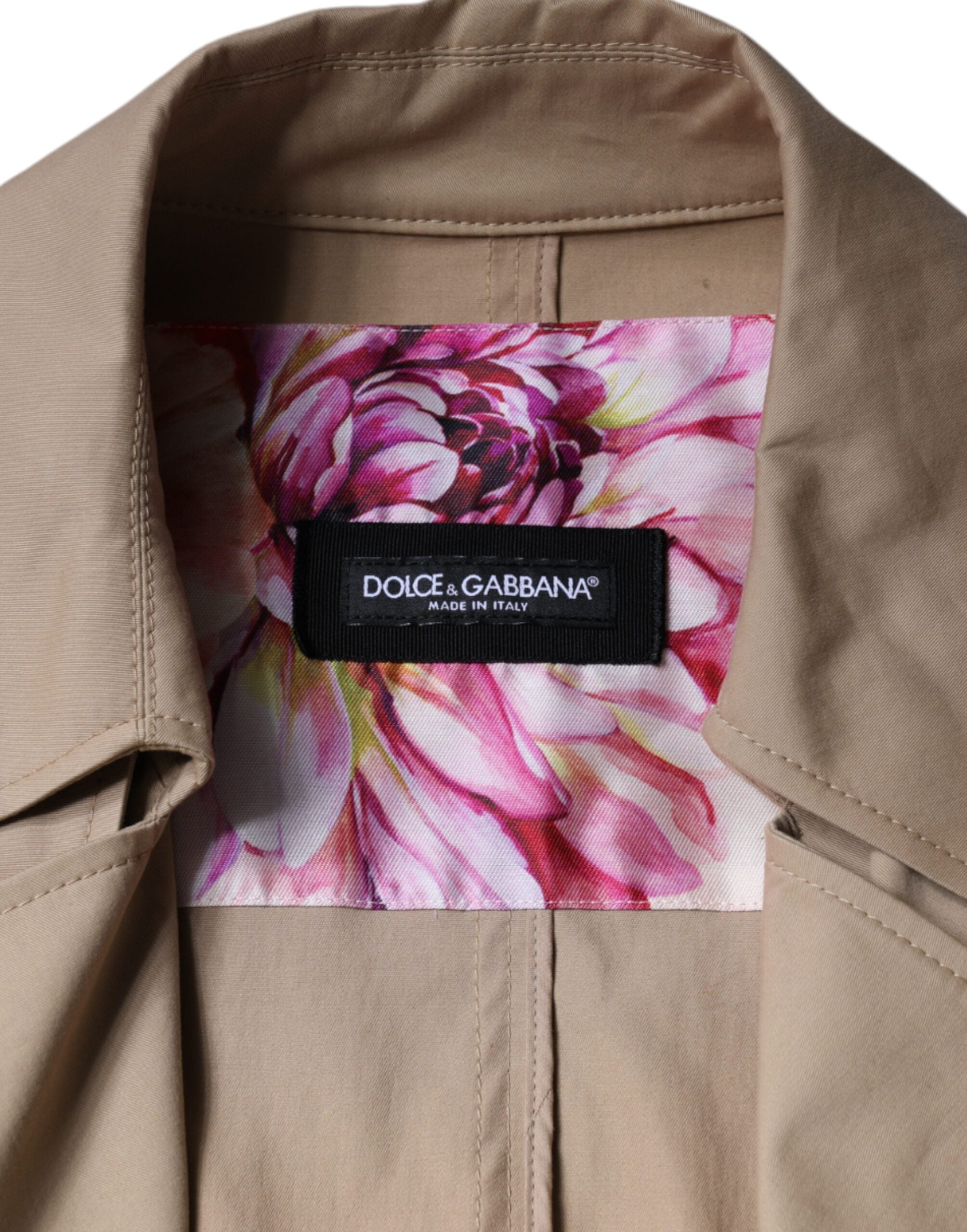 Dolce & Gabbana Khaki Double Breasted Trench Coat Women's Jacket