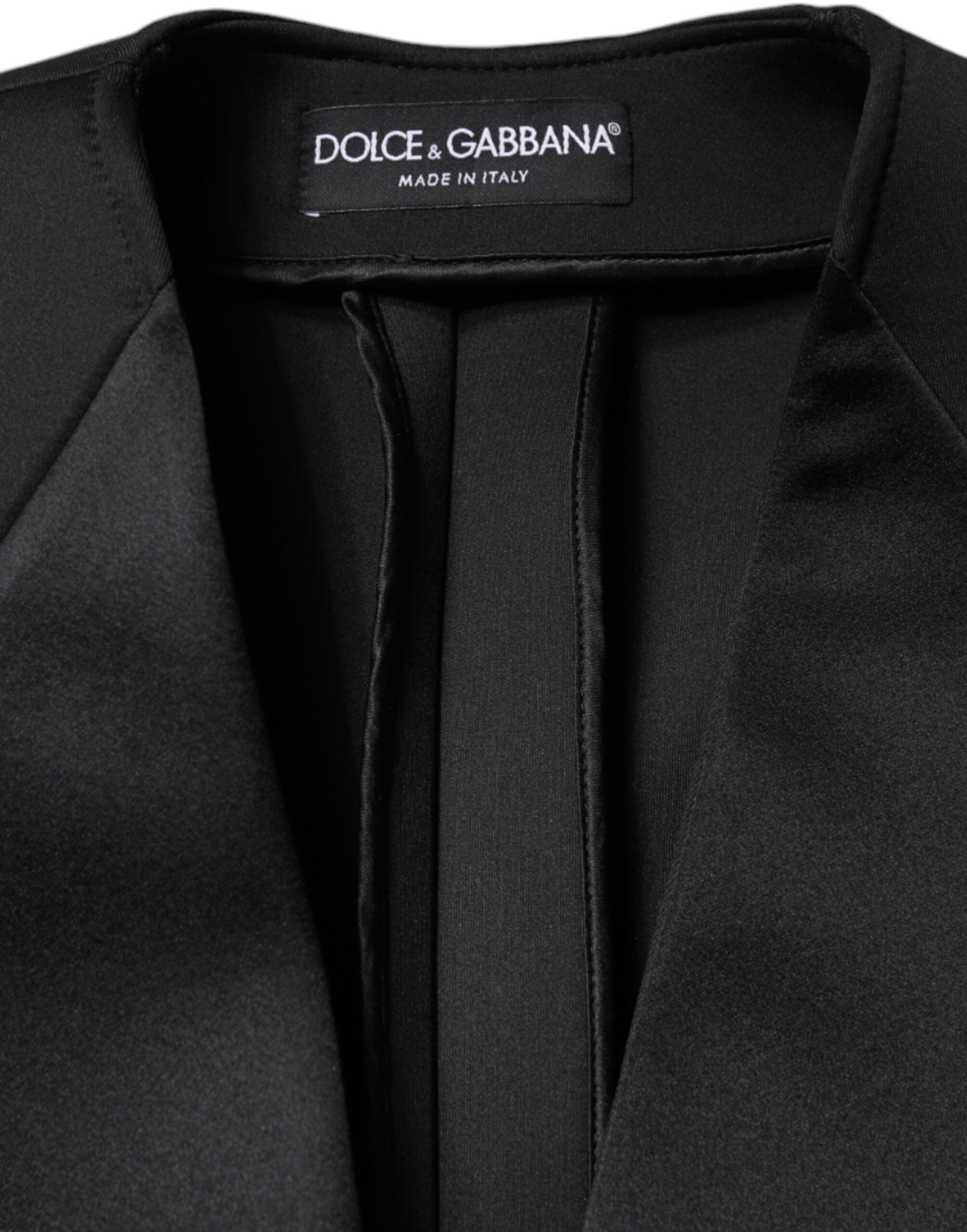 Dolce & Gabbana Black Polyester Double Breasted Coat Women's Jacket