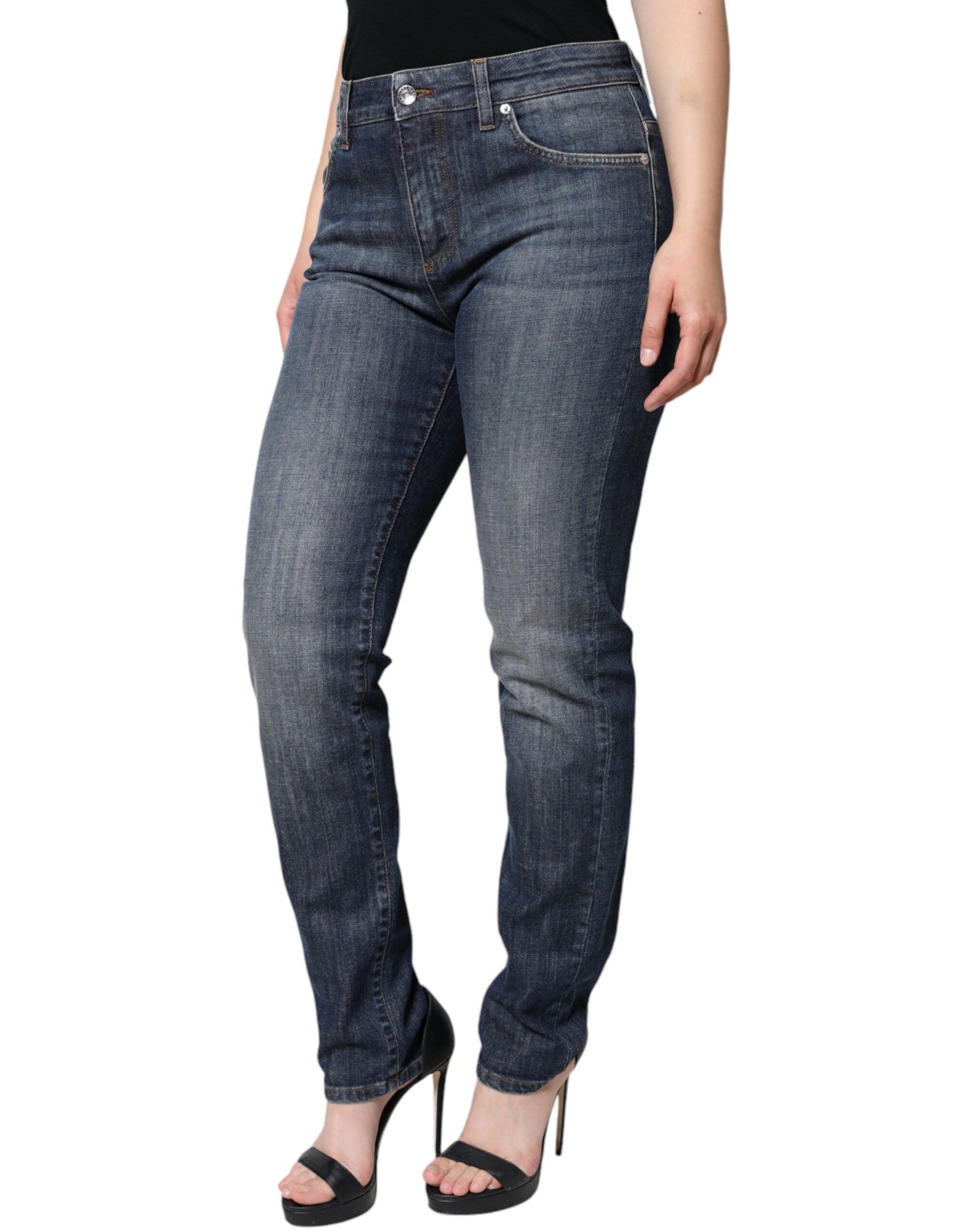 Dolce & Gabbana Dark Blue Cotton Stretch Skinny Denim Women's Jeans