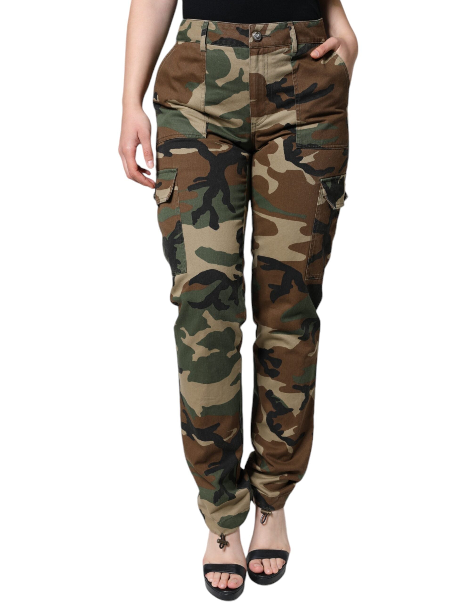 Dolce & Gabbana Multicolor Camouflage Cargo Women's Pants