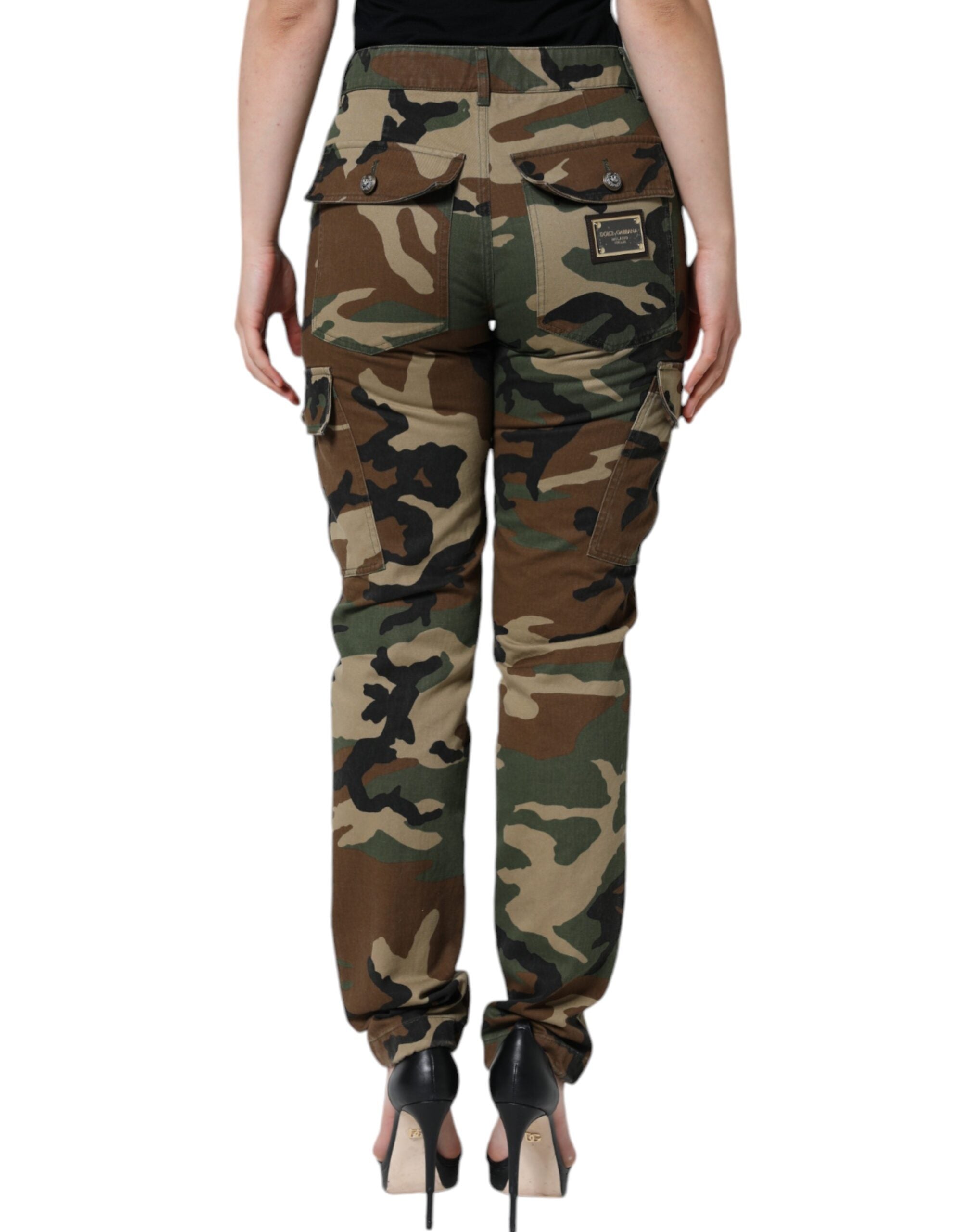 Dolce & Gabbana Multicolor Camouflage Cargo Women's Pants