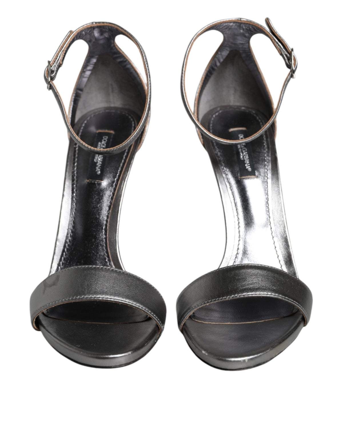 Dolce & Gabbana Silver KEIRA Heels Ankle Strap Sandals Women's Shoes (Pre-Owned)