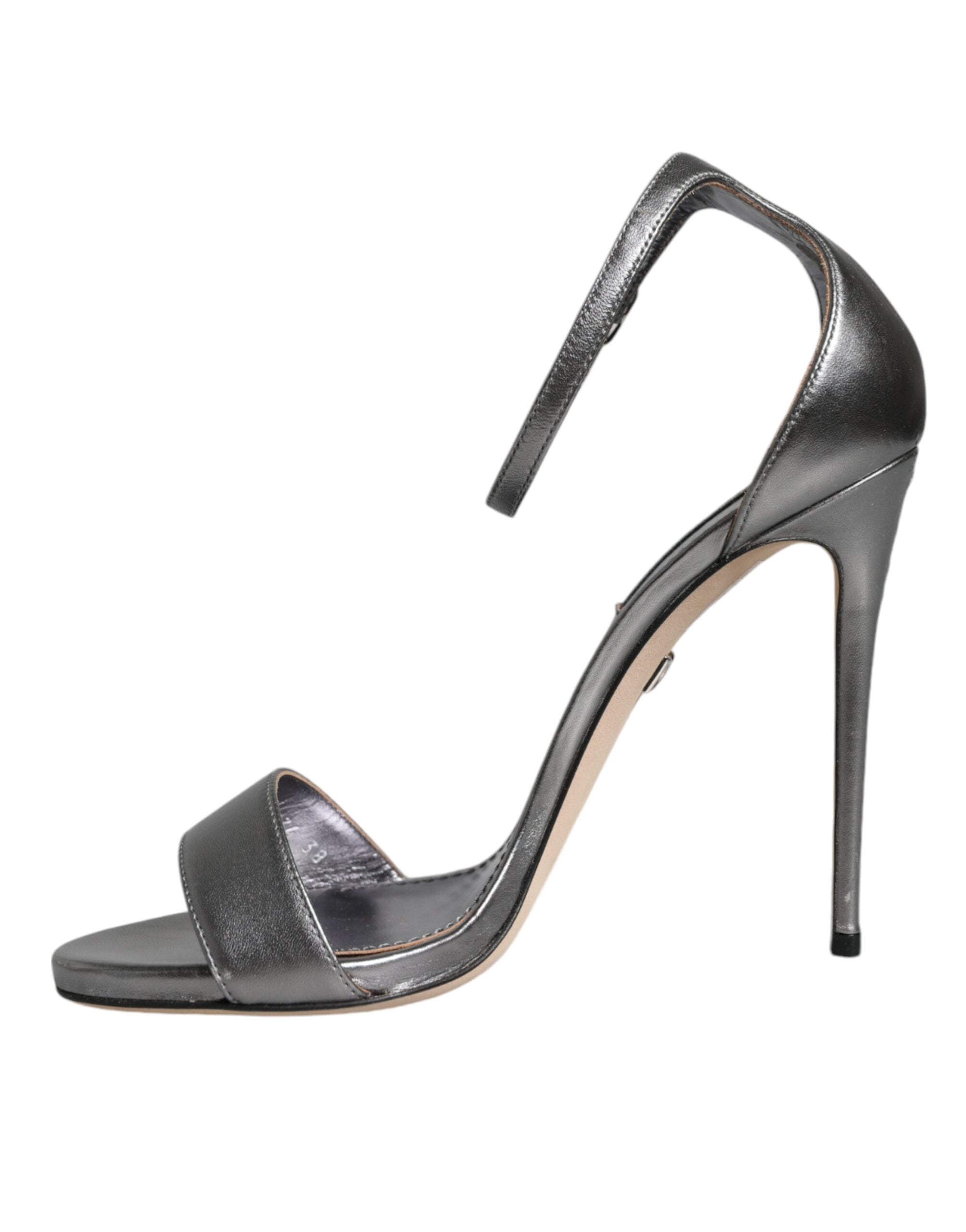 Dolce & Gabbana Silver KEIRA Heels Ankle Strap Sandals Women's Shoes (Pre-Owned)