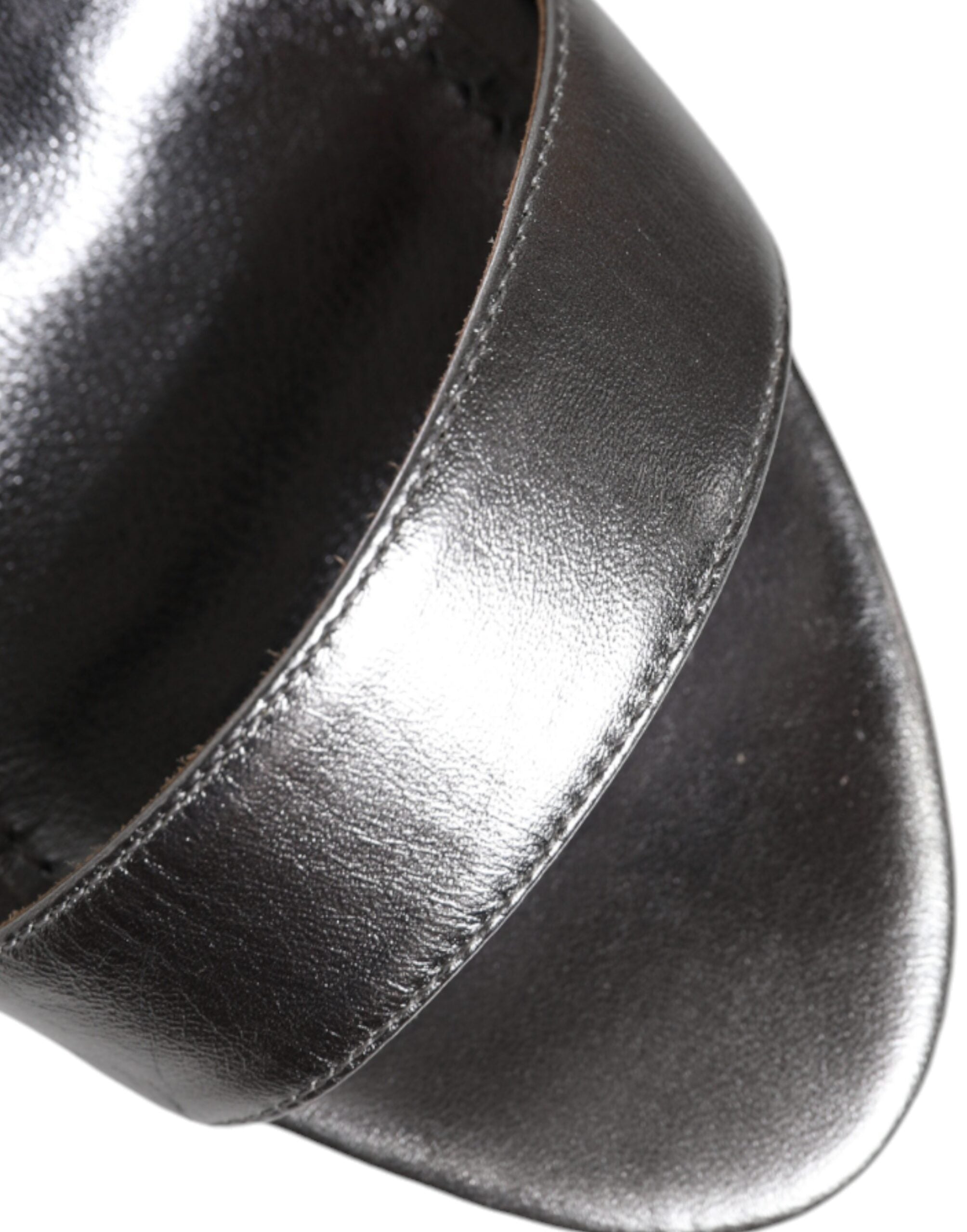 Dolce & Gabbana Silver KEIRA Heels Ankle Strap Sandals Women's Shoes (Pre-Owned)