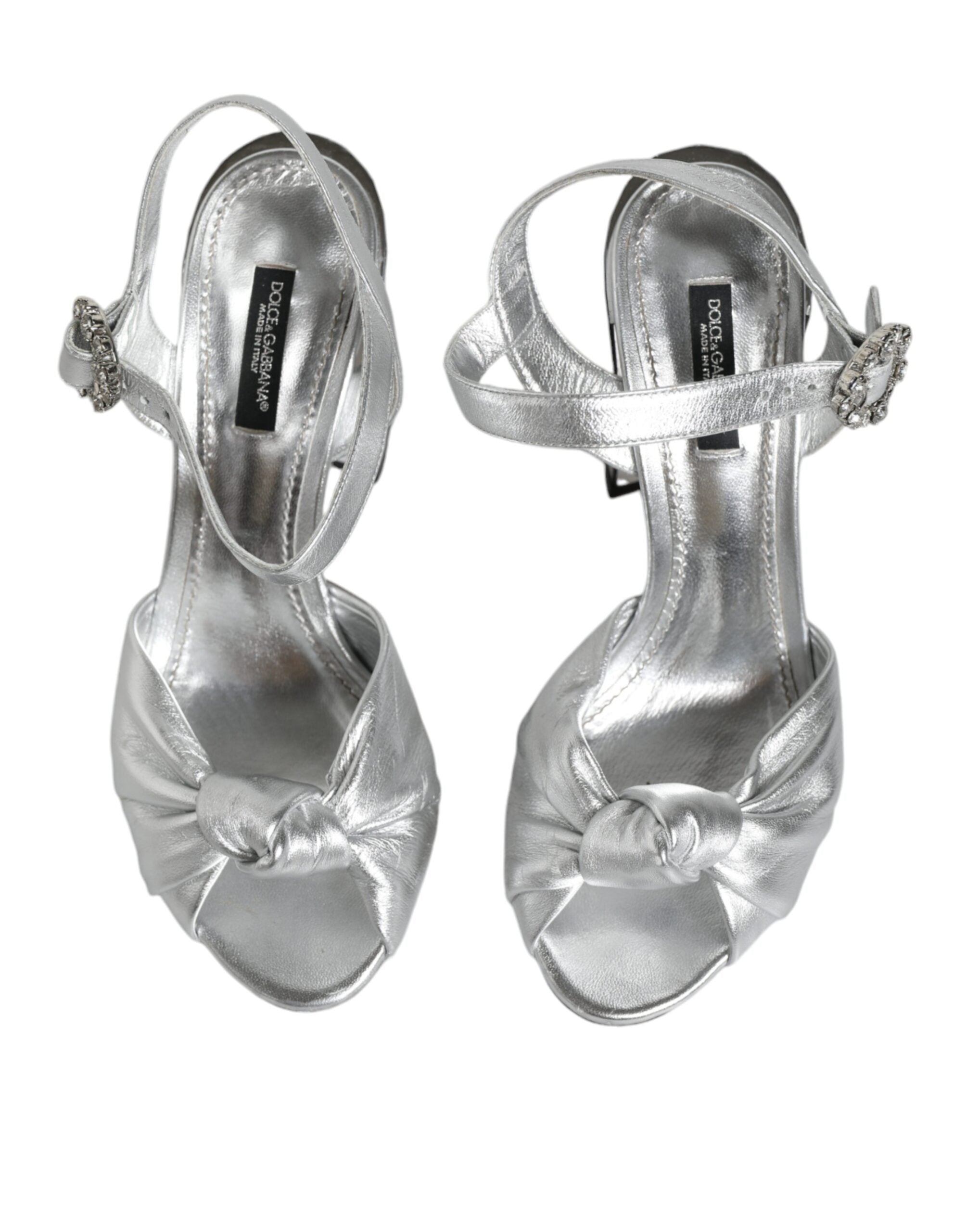 Dolce & Gabbana Silver Mirror Heels KEIRA Sandals Women's Shoes (Pre-Owned)