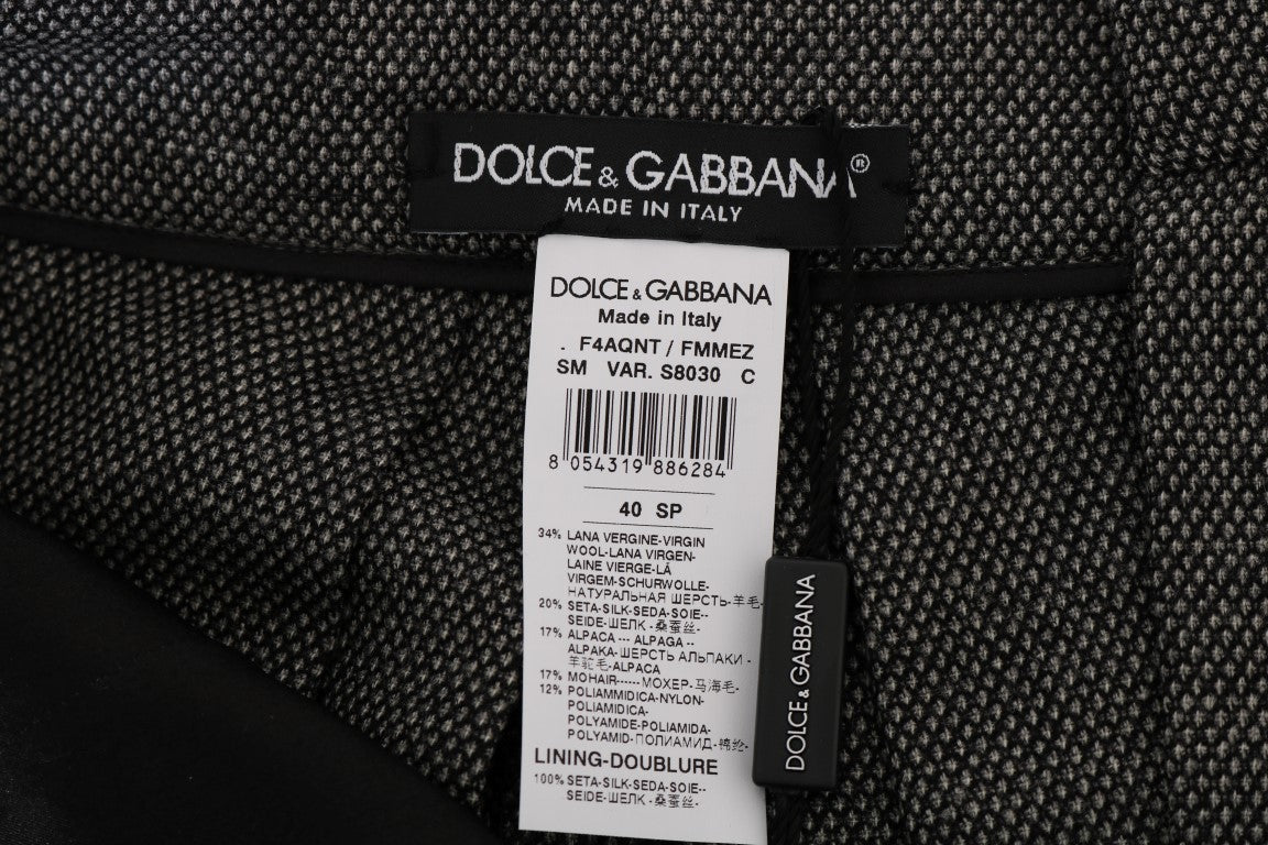 Dolce & Gabbana Gray Wool High Waist Mini Women's Shorts