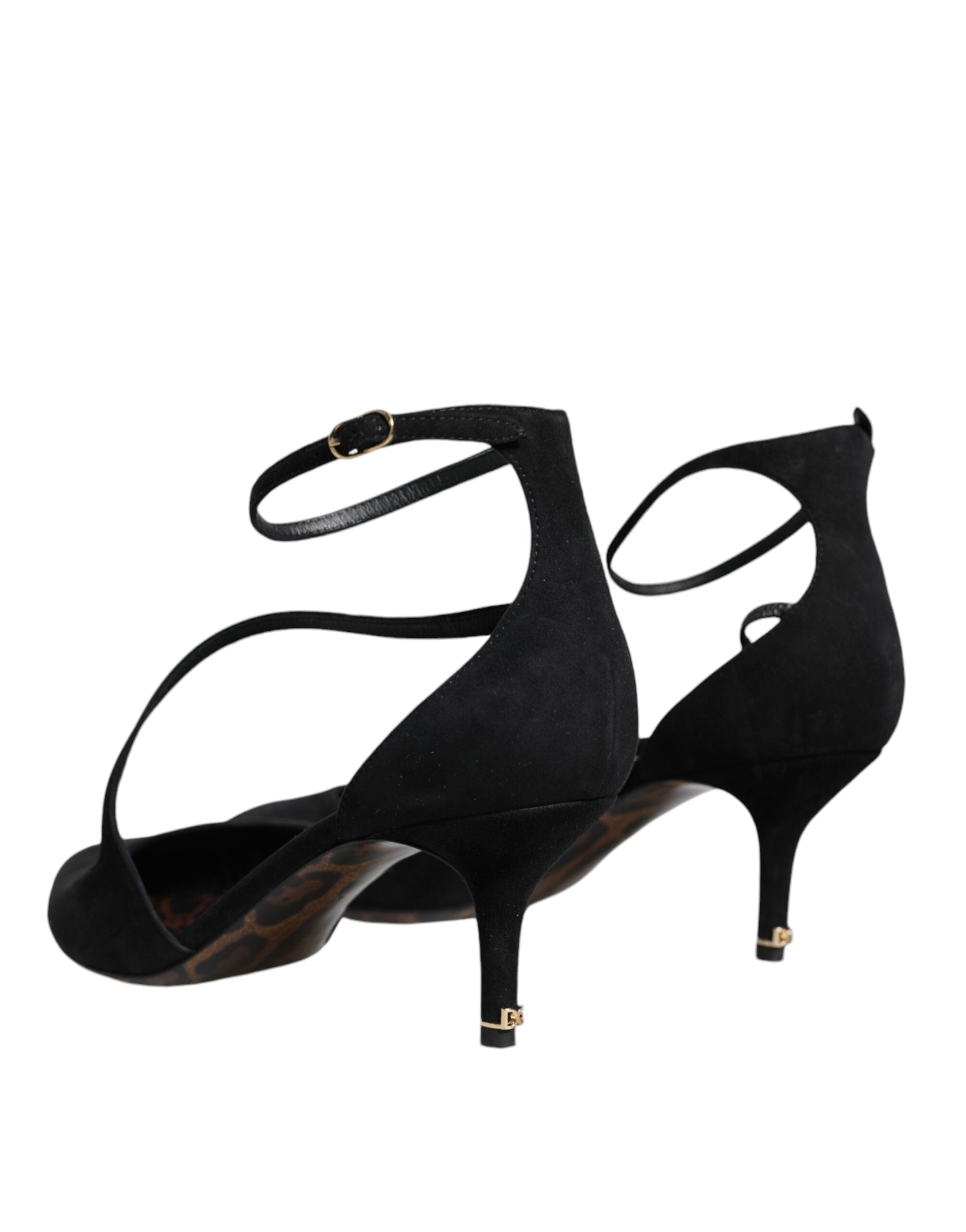 Dolce & Gabbana Black Suede Ankle Strap Heels Pumps Women's Shoes (Pre-Owned)
