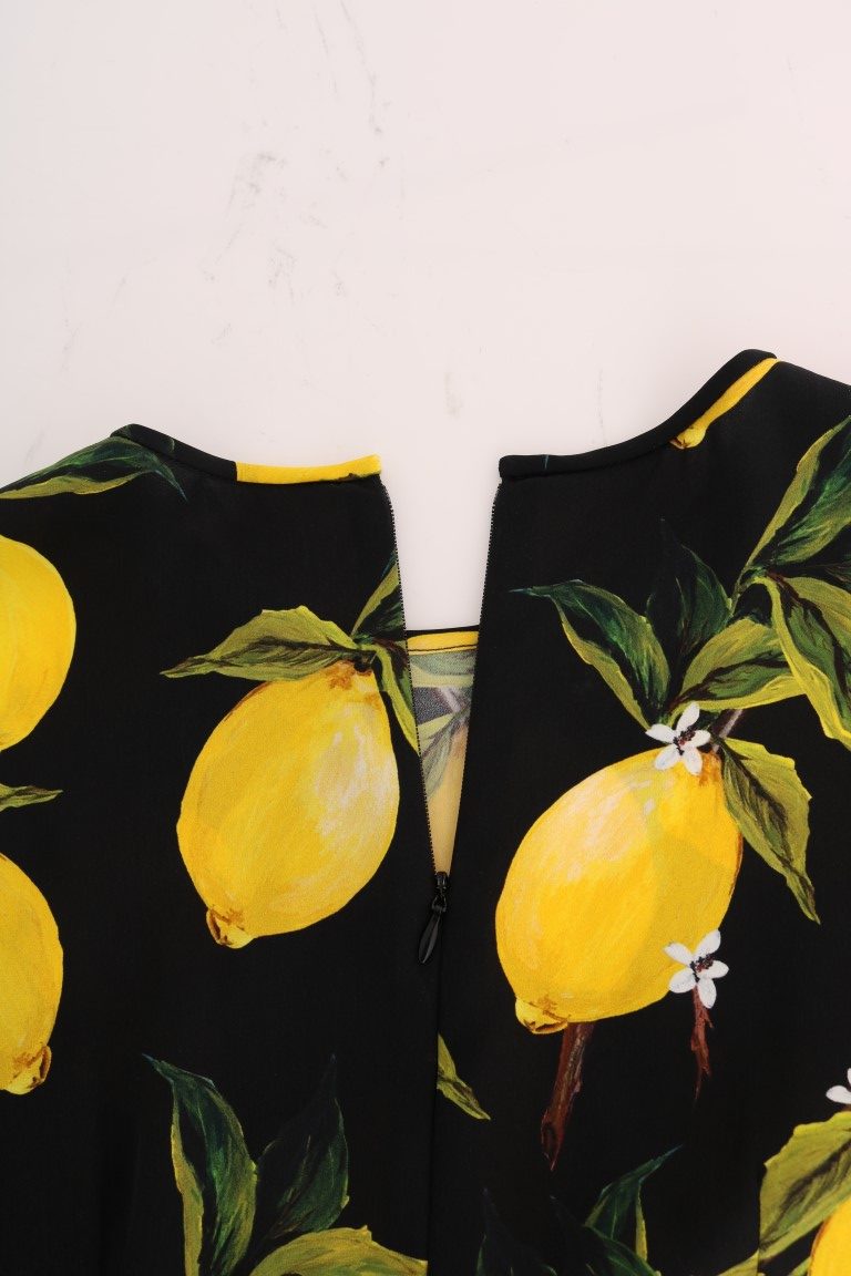 Dolce & Gabbana Multicolor Lemon Silk Stretch Women's T-Shirt