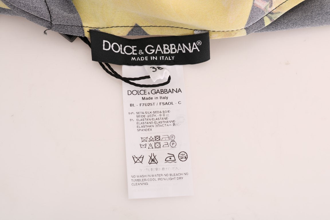 Dolce & Gabbana Multicolor Lemon Silk Stretch Women's T-Shirt