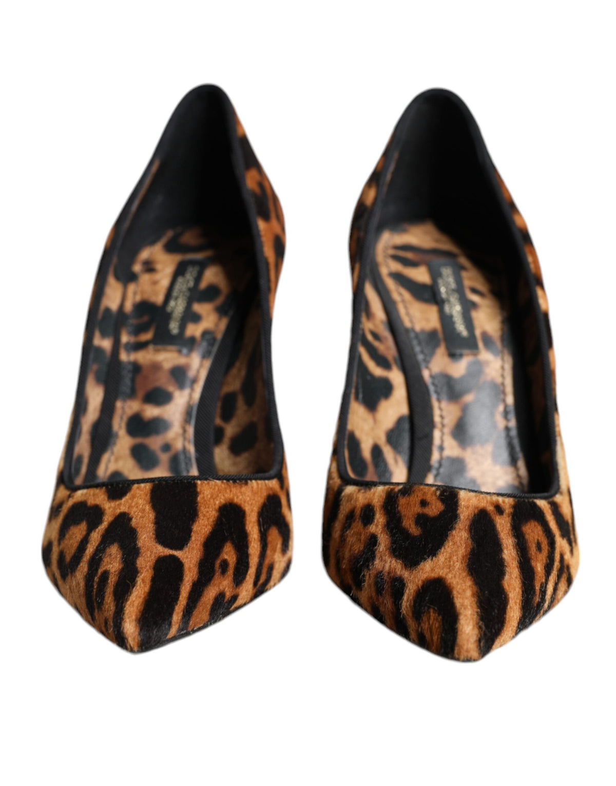 Dolce & Gabbana Brown Leopard Calf Hair Heels Pumps Women's Shoes