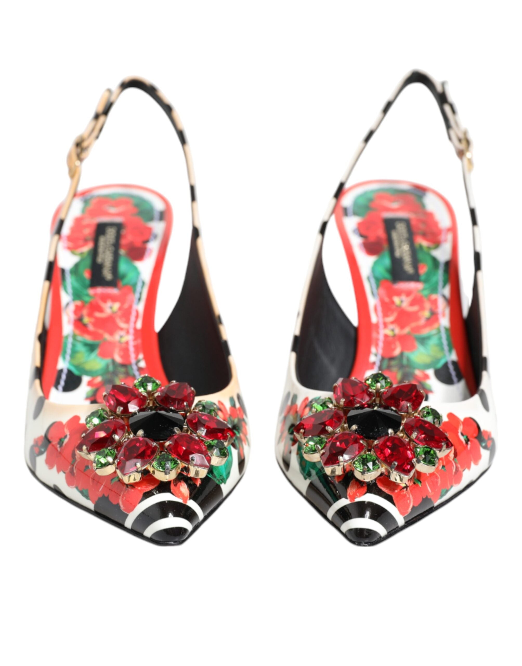 Dolce & Gabbana Multicolor Crystal Heels Slingback Women's Shoes (Pre-Owned)