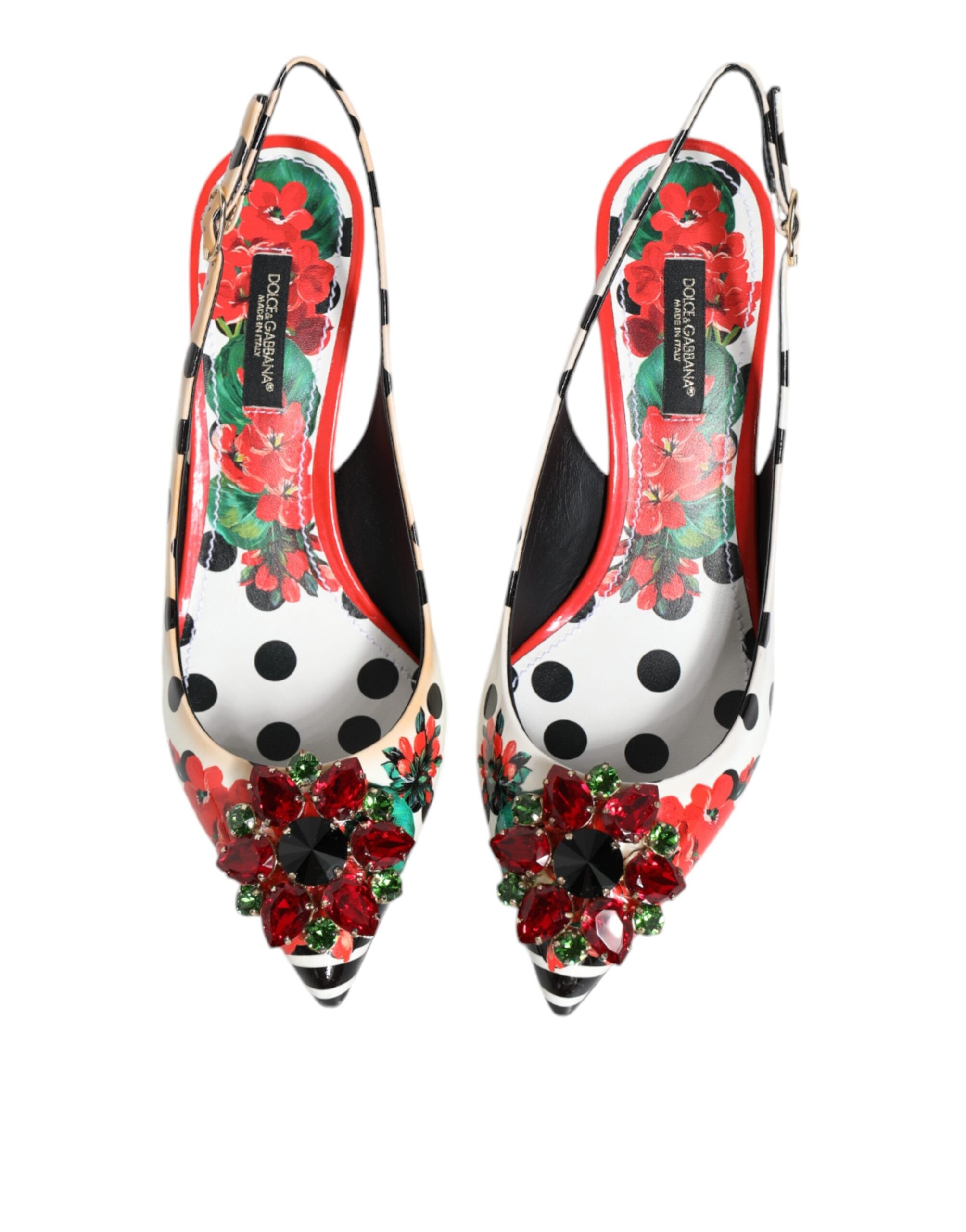 Dolce & Gabbana Multicolor Crystal Heels Slingback Women's Shoes (Pre-Owned)