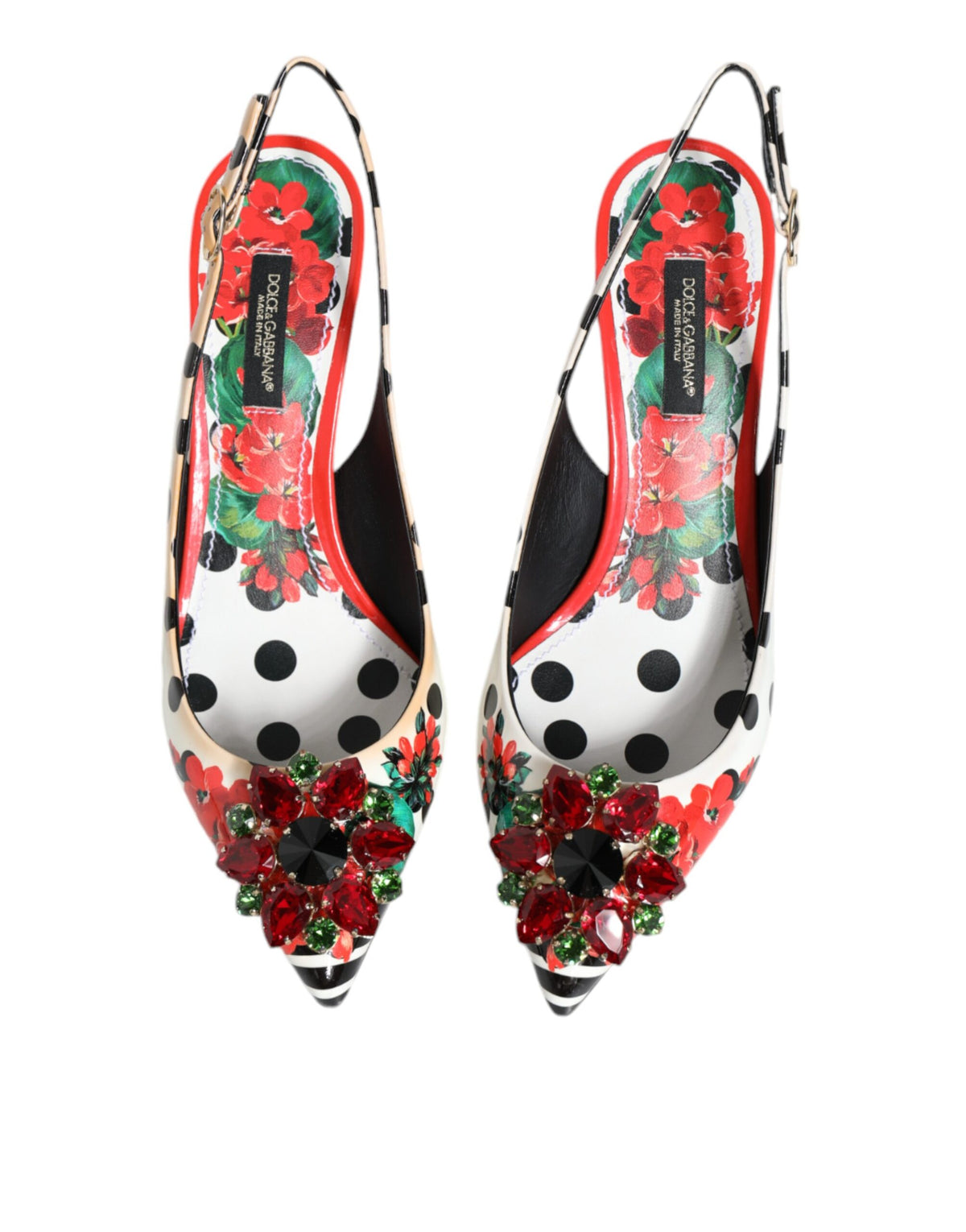 Dolce & Gabbana Multicolor Crystal Heels Slingback Women's Shoes (Pre-Owned)