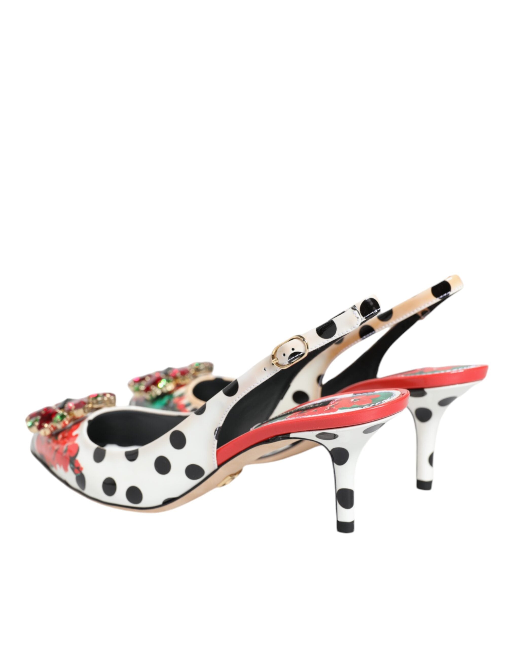 Dolce & Gabbana Multicolor Crystal Heels Slingback Women's Shoes (Pre-Owned)