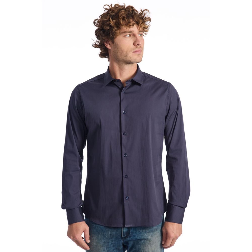 Baldinini Trend Blue Cotton Men Men's Shirt