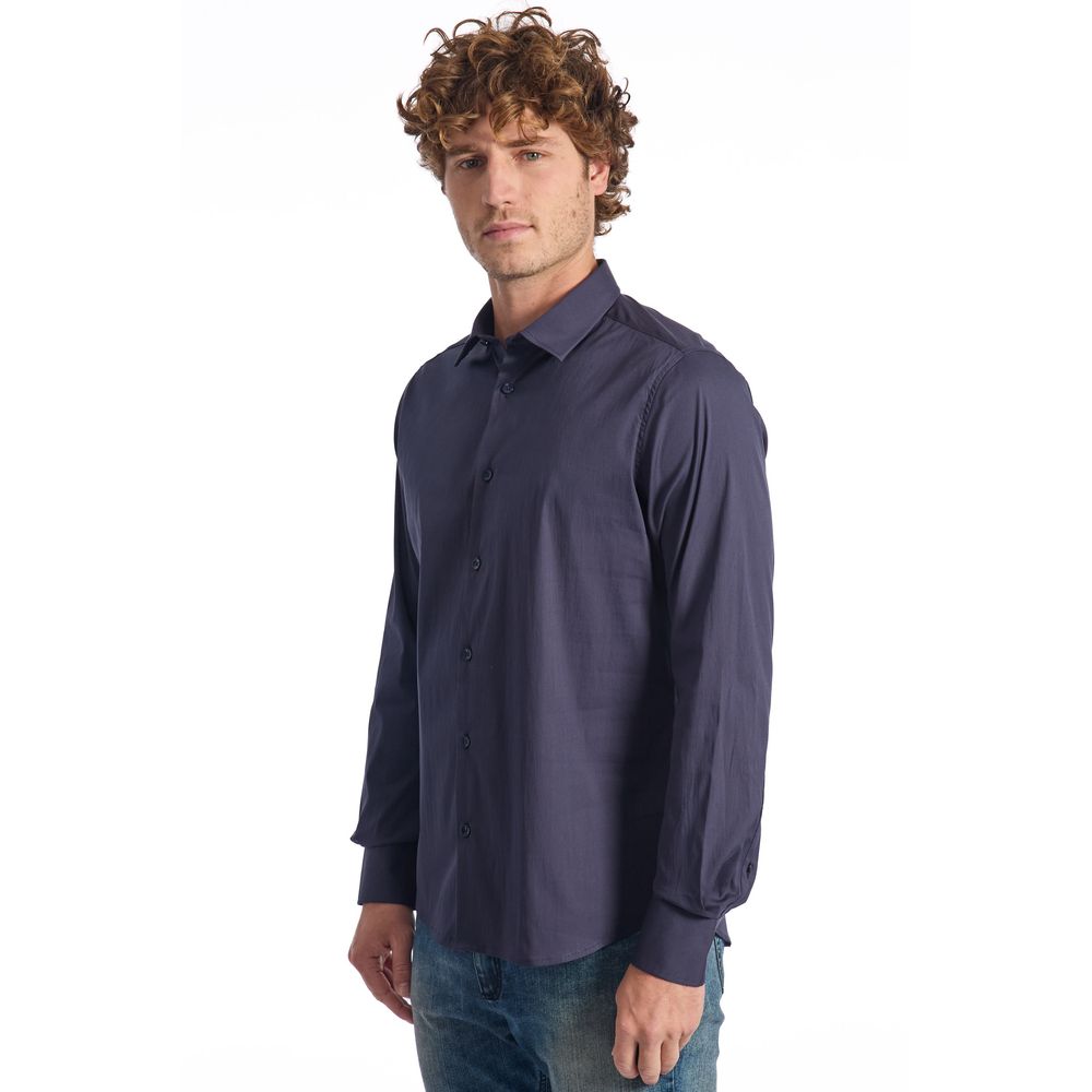 Baldinini Trend Blue Cotton Men Men's Shirt