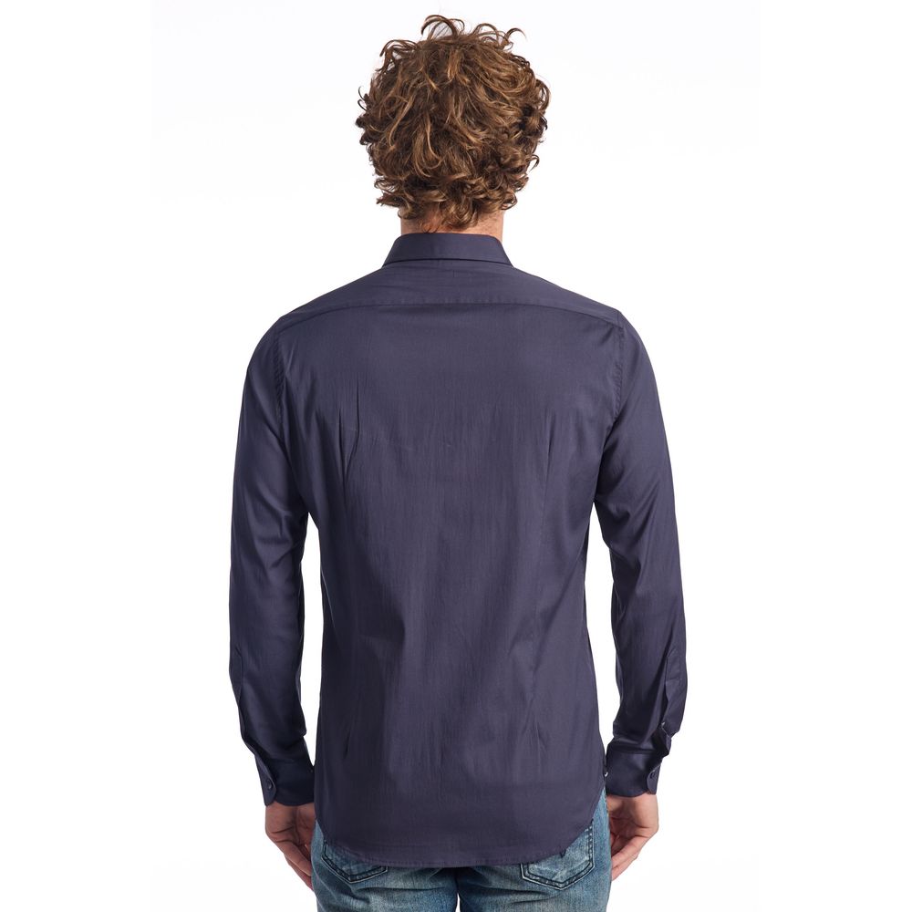 Baldinini Trend Blue Cotton Men Men's Shirt