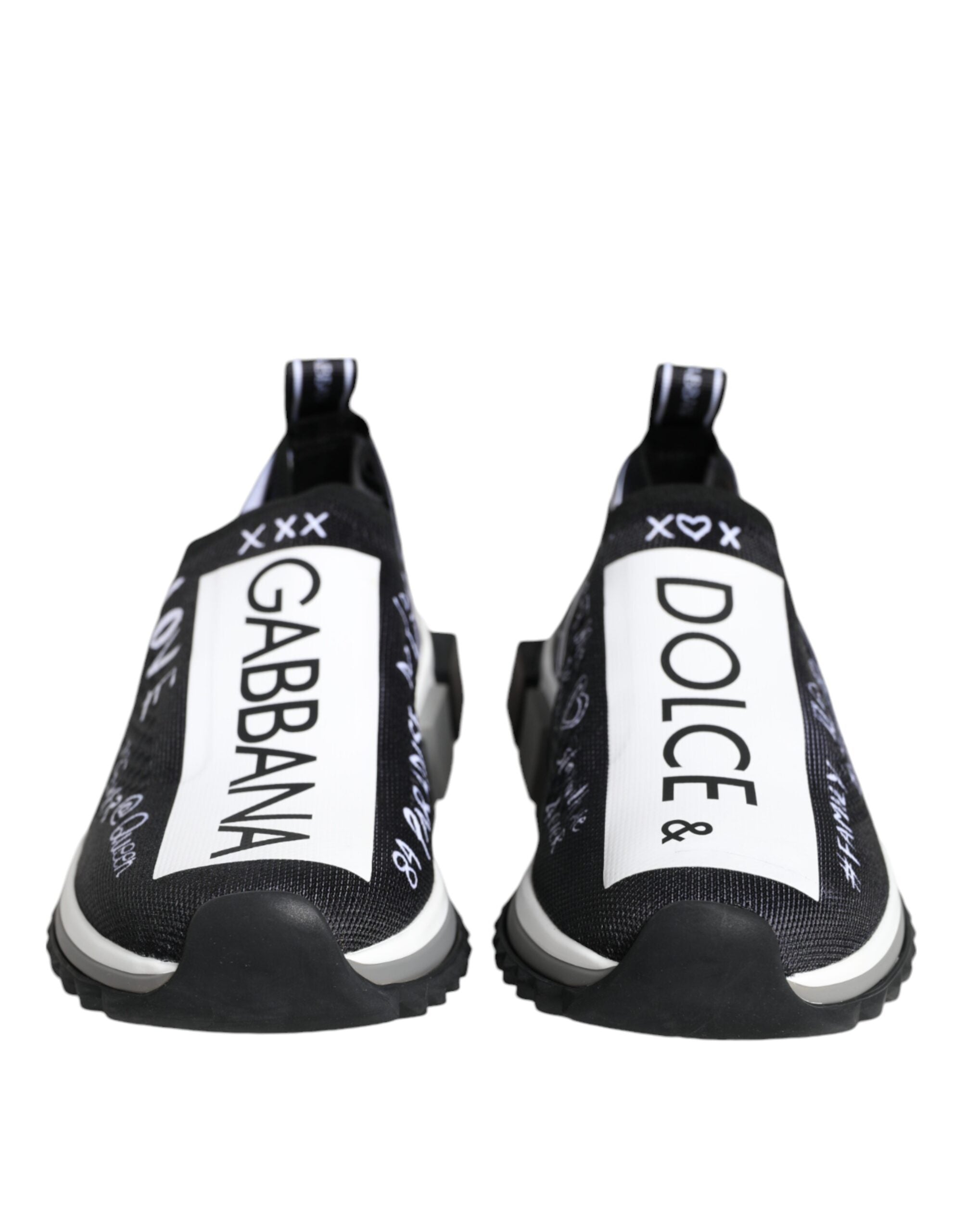 Dolce & Gabbana Black White Sorrento Low Top Sneakers Women's Shoes