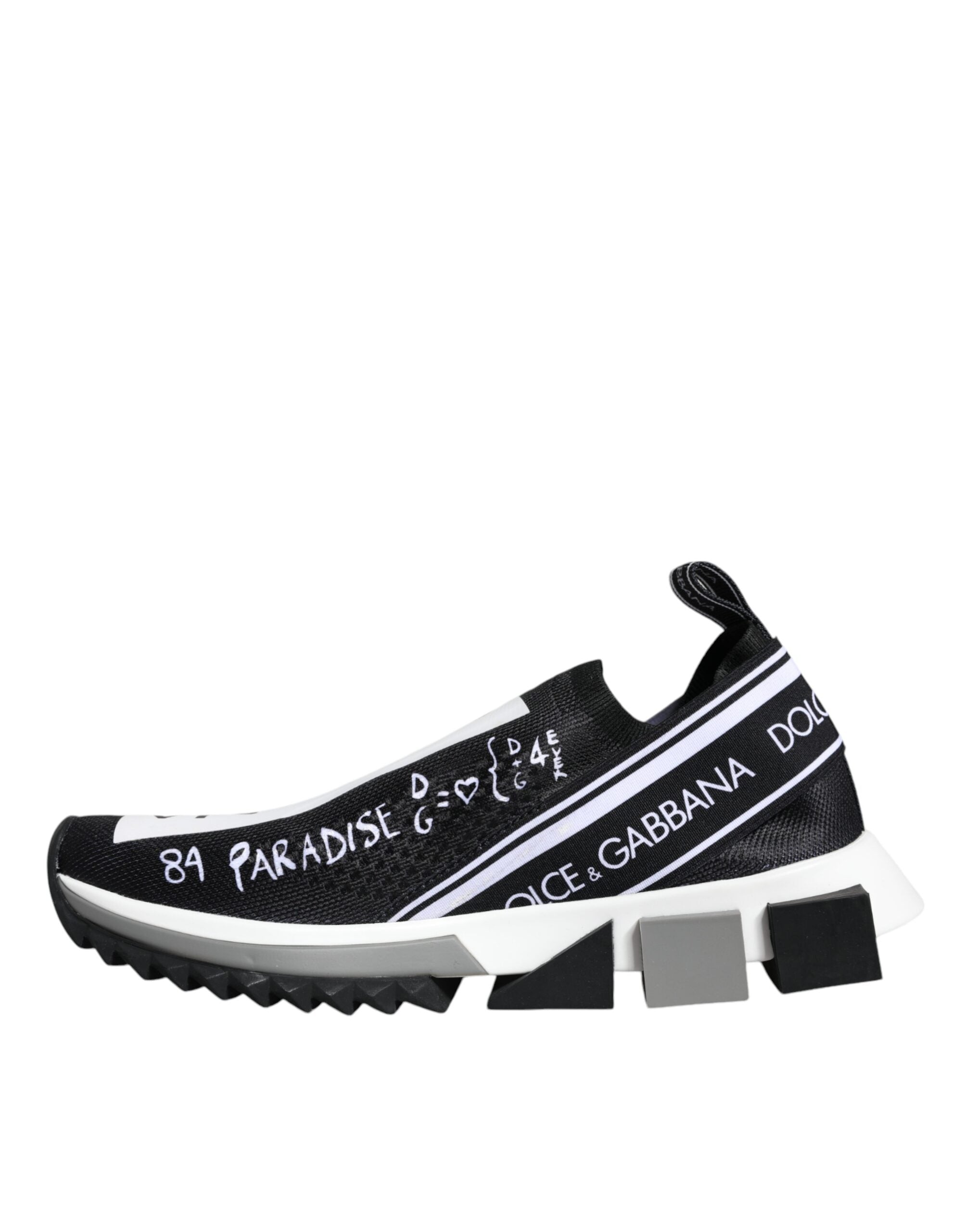 Dolce & Gabbana Black White Sorrento Low Top Sneakers Women's Shoes