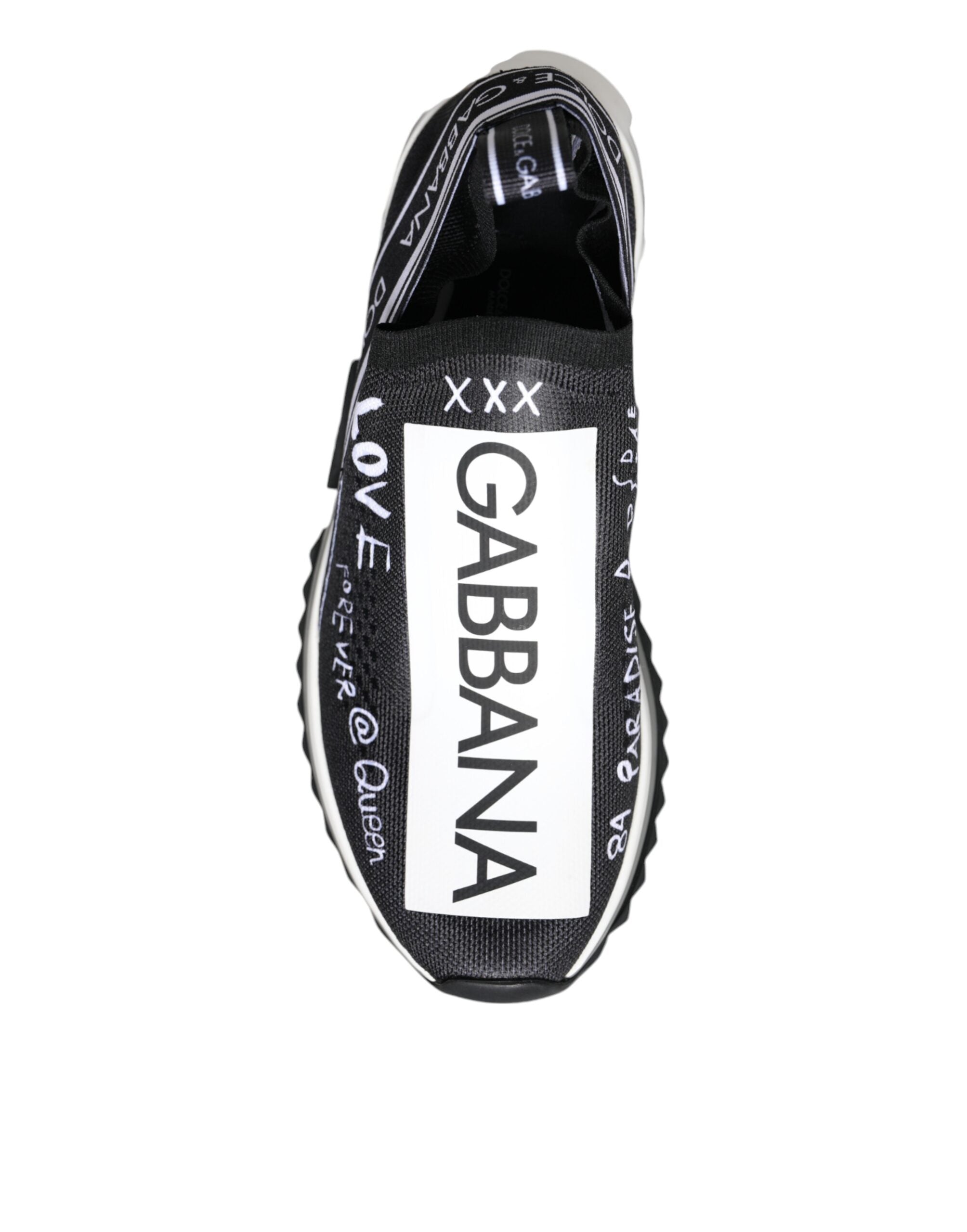 Dolce & Gabbana Black White Sorrento Low Top Sneakers Women's Shoes