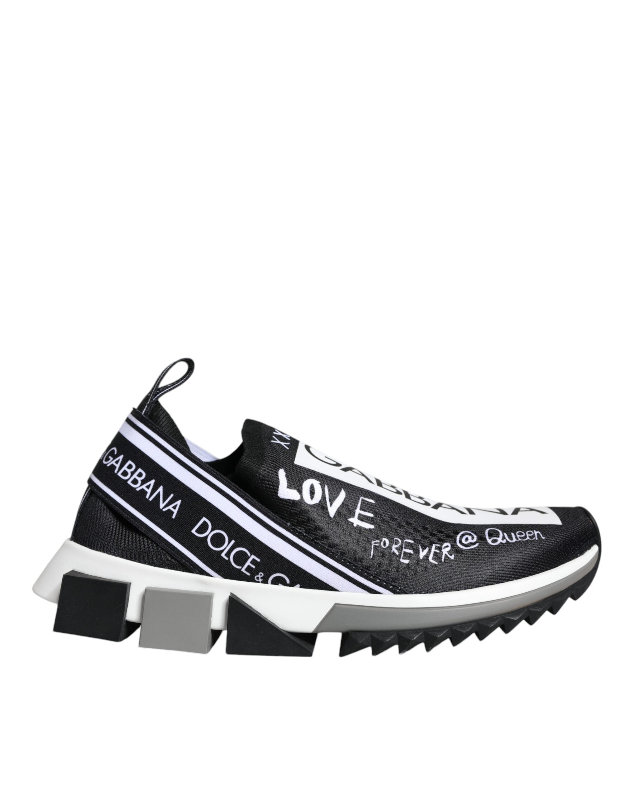 Dolce & Gabbana Black White Sorrento Low Top Sneakers Women's Shoes