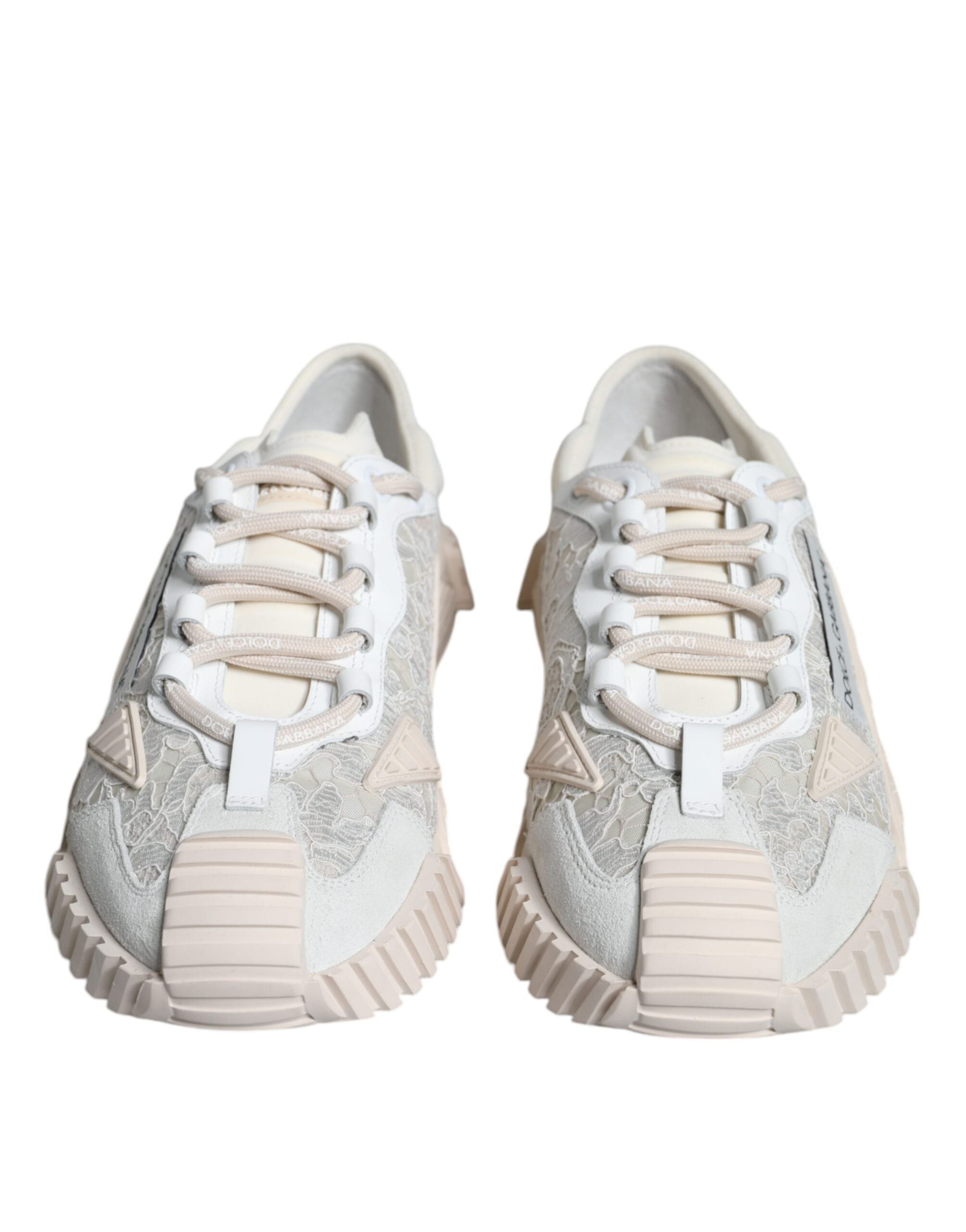 Dolce & Gabbana White Lace NS1 Low Top Sneaker Sports Women's Shoes (Pre-Owned)