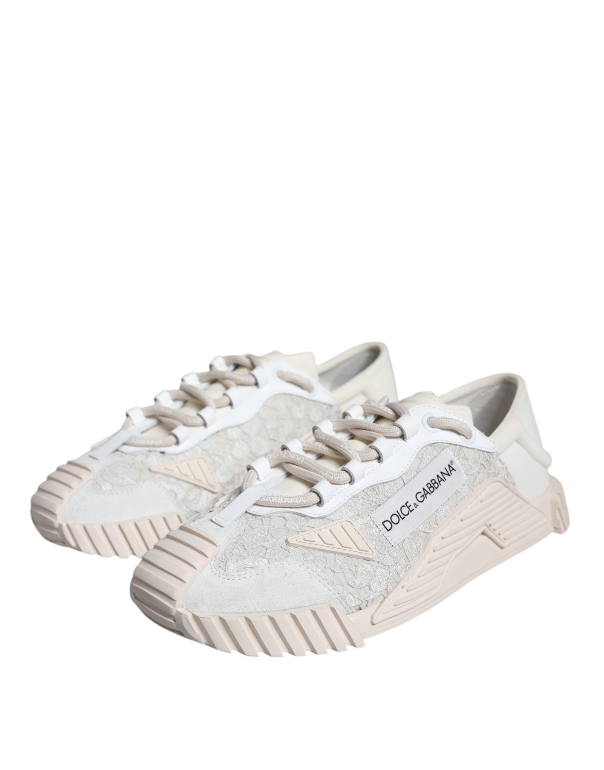 Dolce & Gabbana White Lace NS1 Low Top Sneaker Sports Women's Shoes (Pre-Owned)